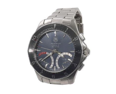 Tag Heuer Aquaracer Calibre S Regatta Countdown stainless steel gentleman's bracelet watch, ref. CAF7111, quartz, 44mm (J4UKX