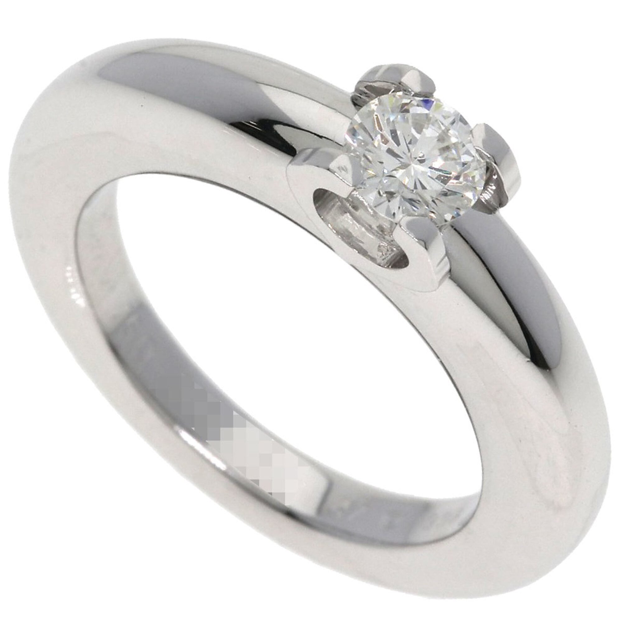 Cartier C de Solitaire Diamond Ring #47, 18K White Gold, Women\'s.