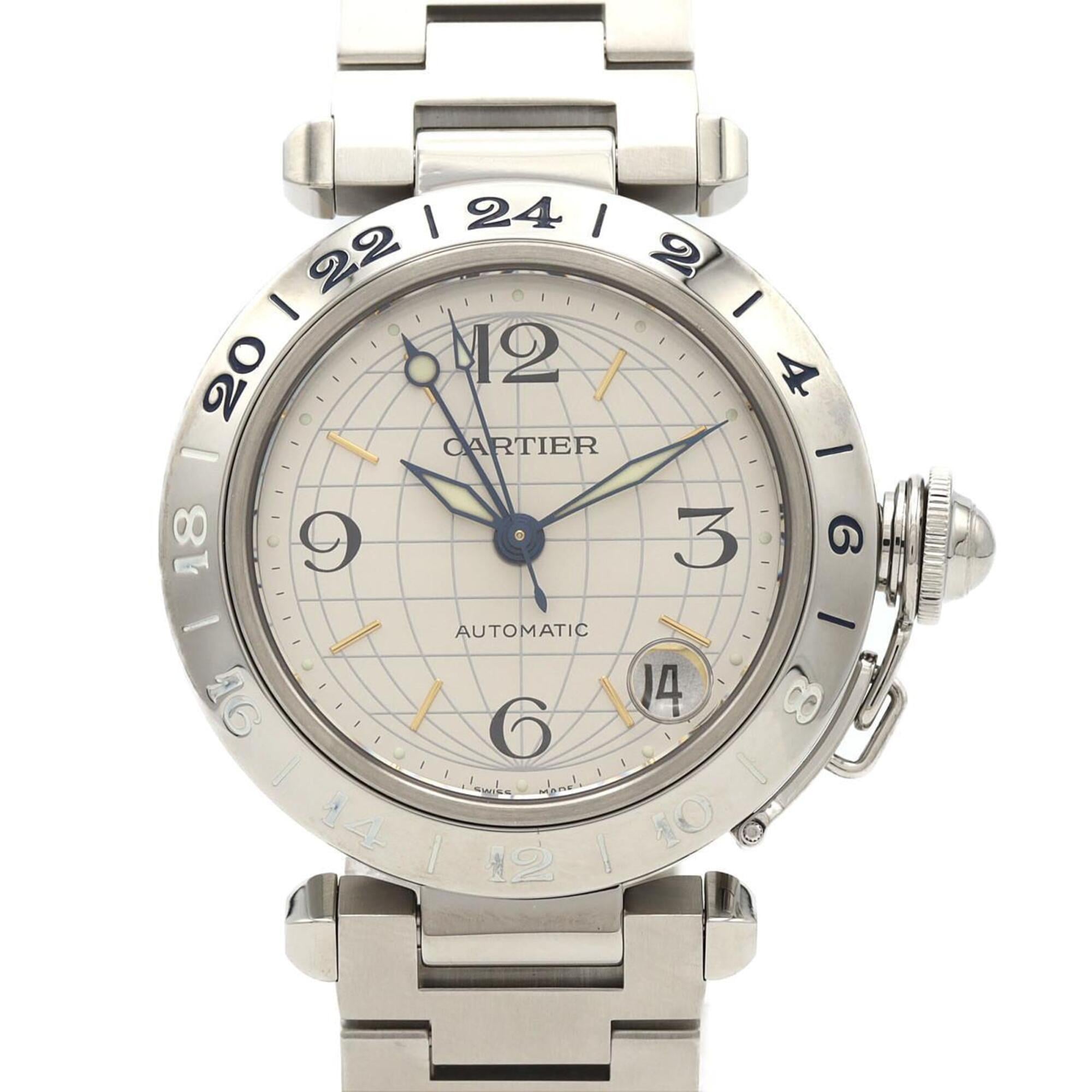 Cartier Pasha C GMT W31029M7 Stainless Steel Automatic Watch