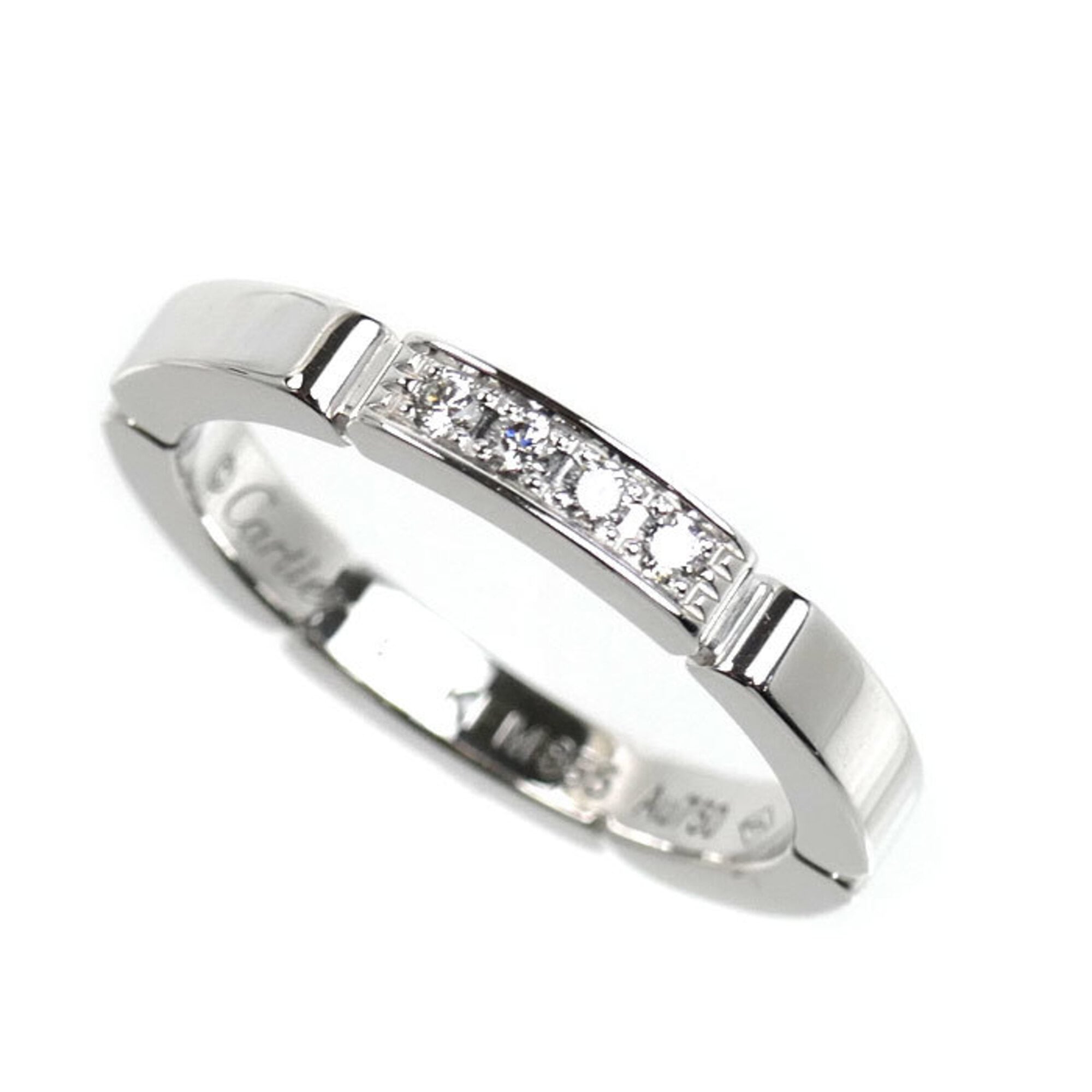 CARTIER Cartier 18KWG White Gold Maillon Panthère 4-Diamond Ring B4080448 Diamond 48 3.9g Women\'s