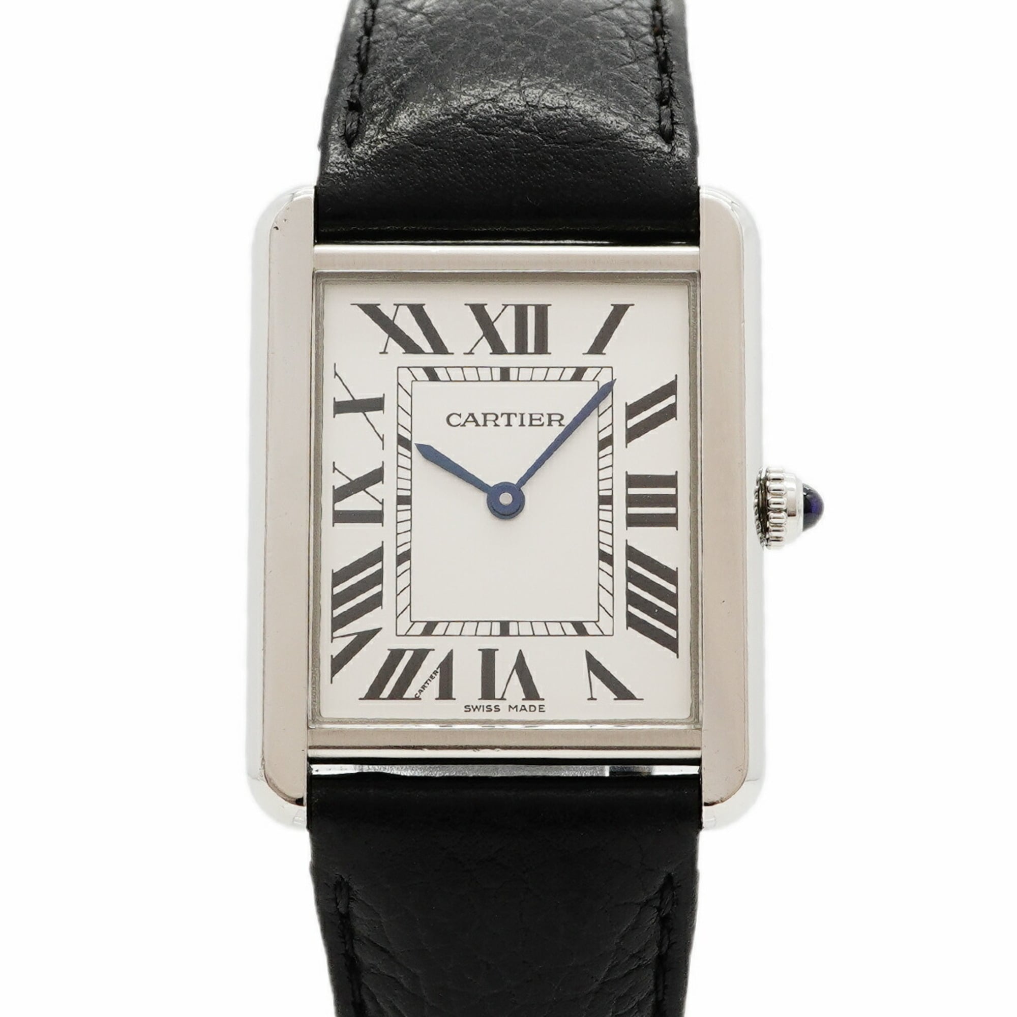 Cartier Tank Solo LM WSTA0028 Silver Dial Men\'s Watch
