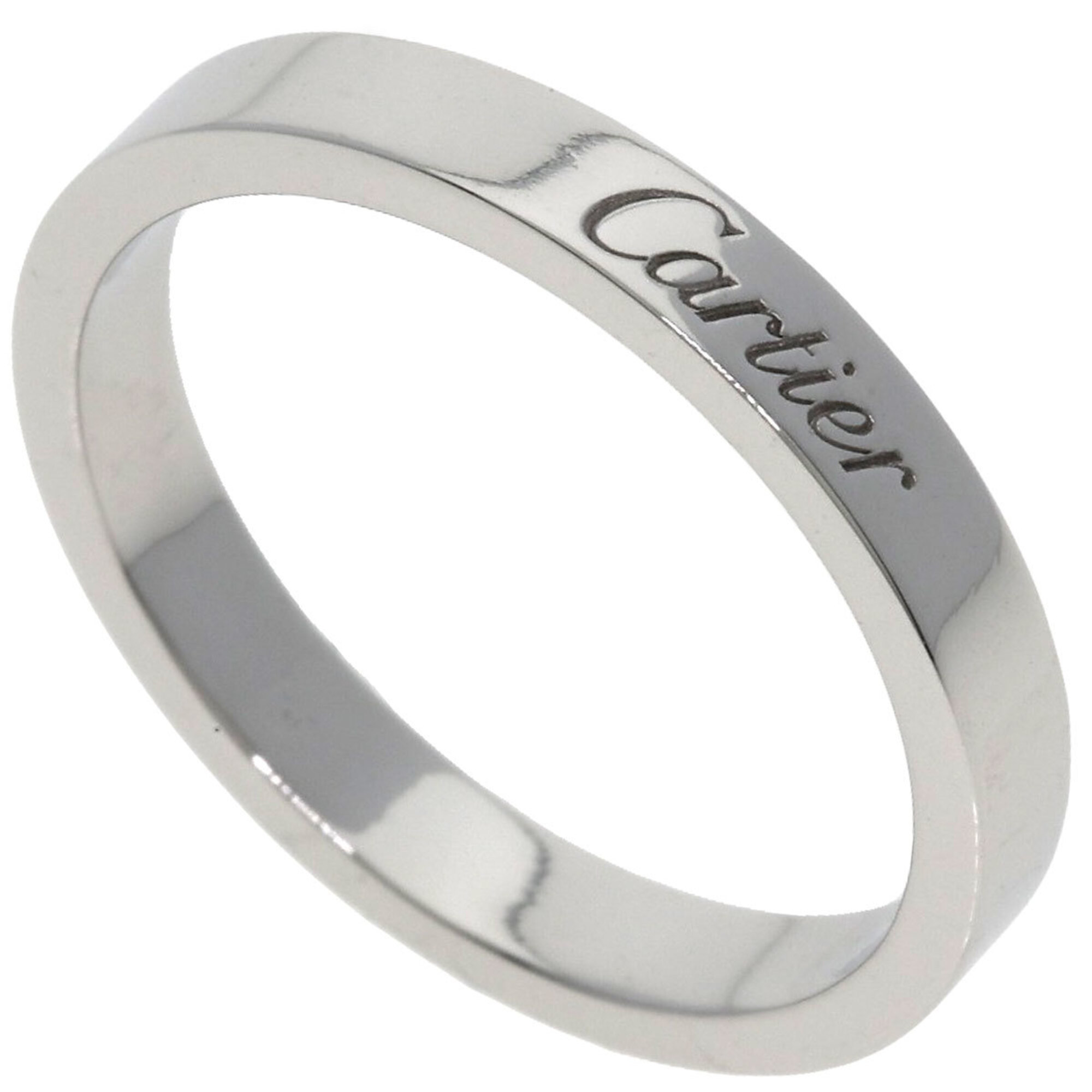 Cartier C de Wedding Ring #56, Platinum PT950, Women\'s, CARTIER