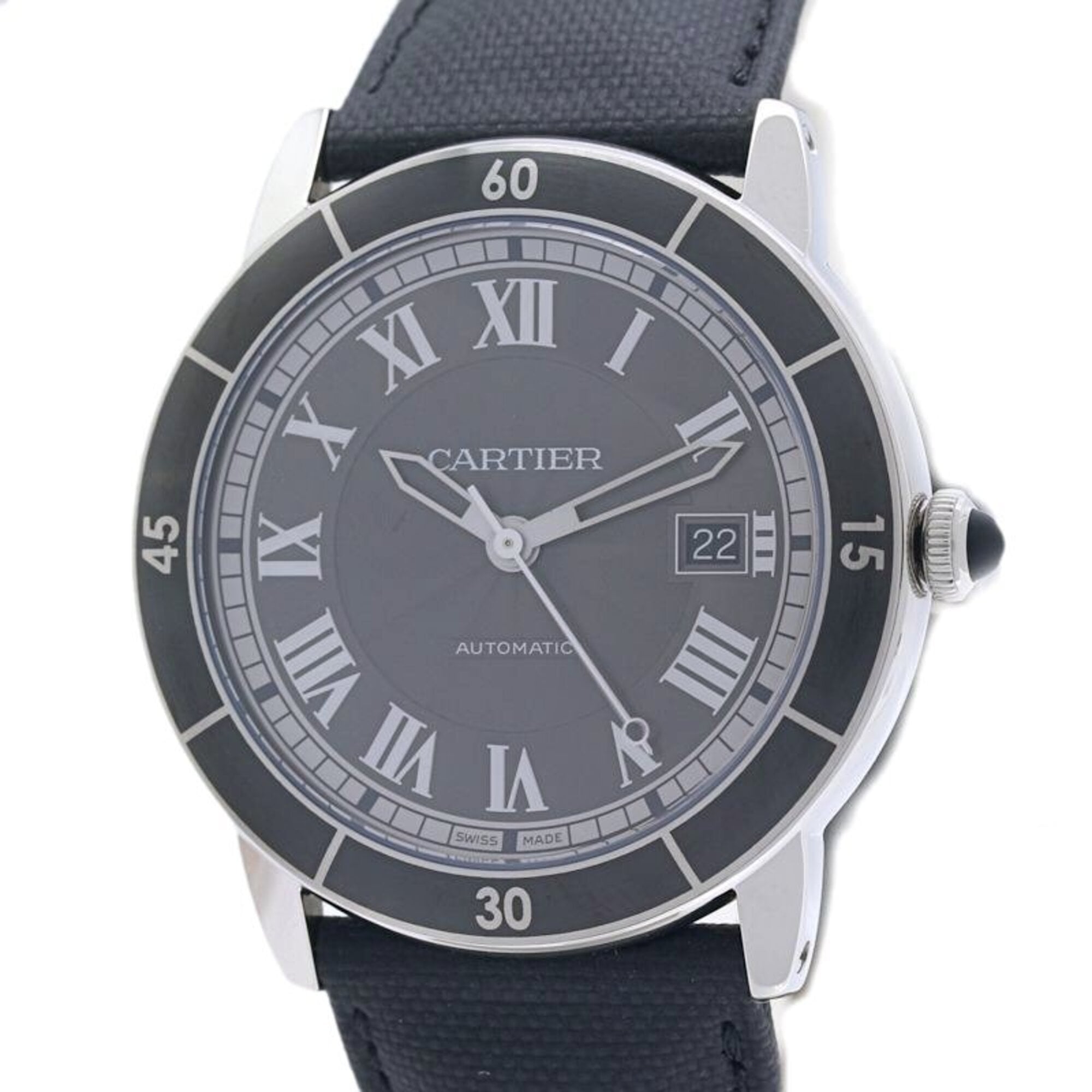 CARTIER Cartier Ronde Croisière de Date WSRN0003 Men\'s Watch Stainless Steel x Cowhide Leather 4038