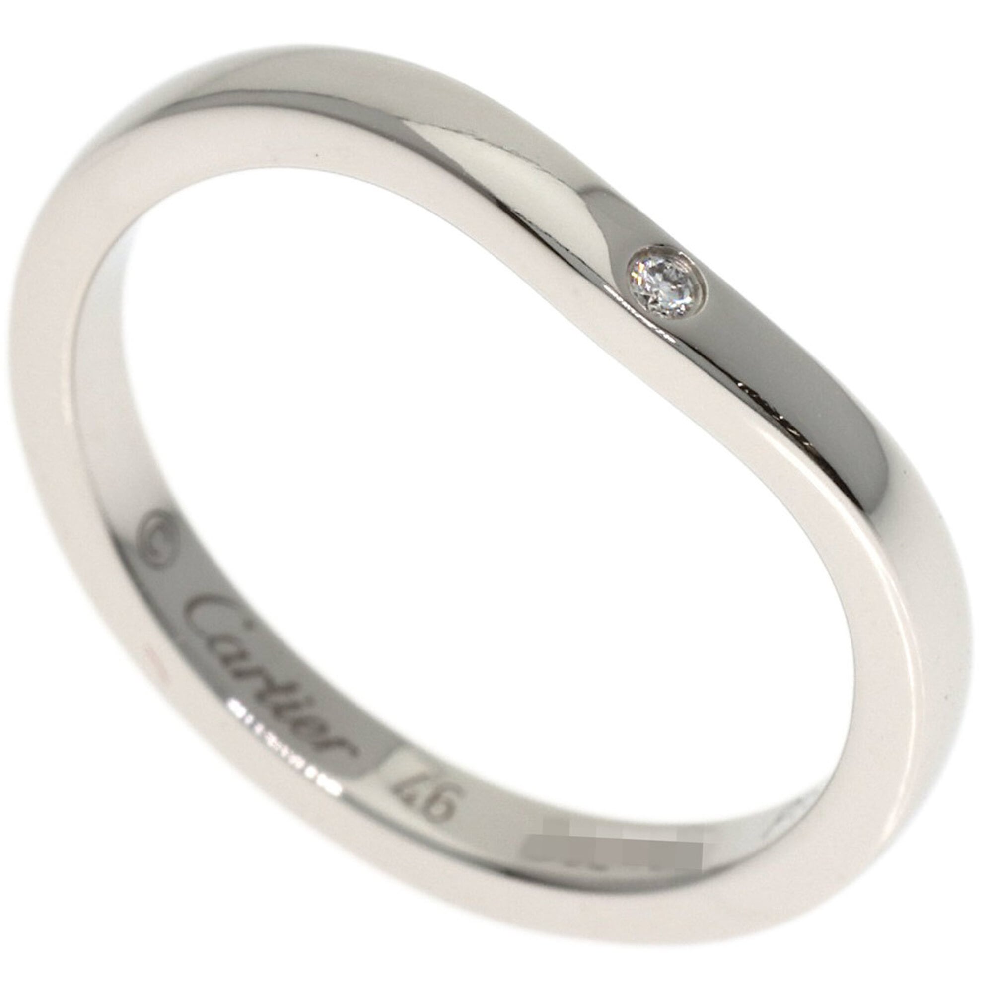Cartier Ballerina Curve 3P Diamond Ring #46 Platinum PT950 Women\'s CARTIER