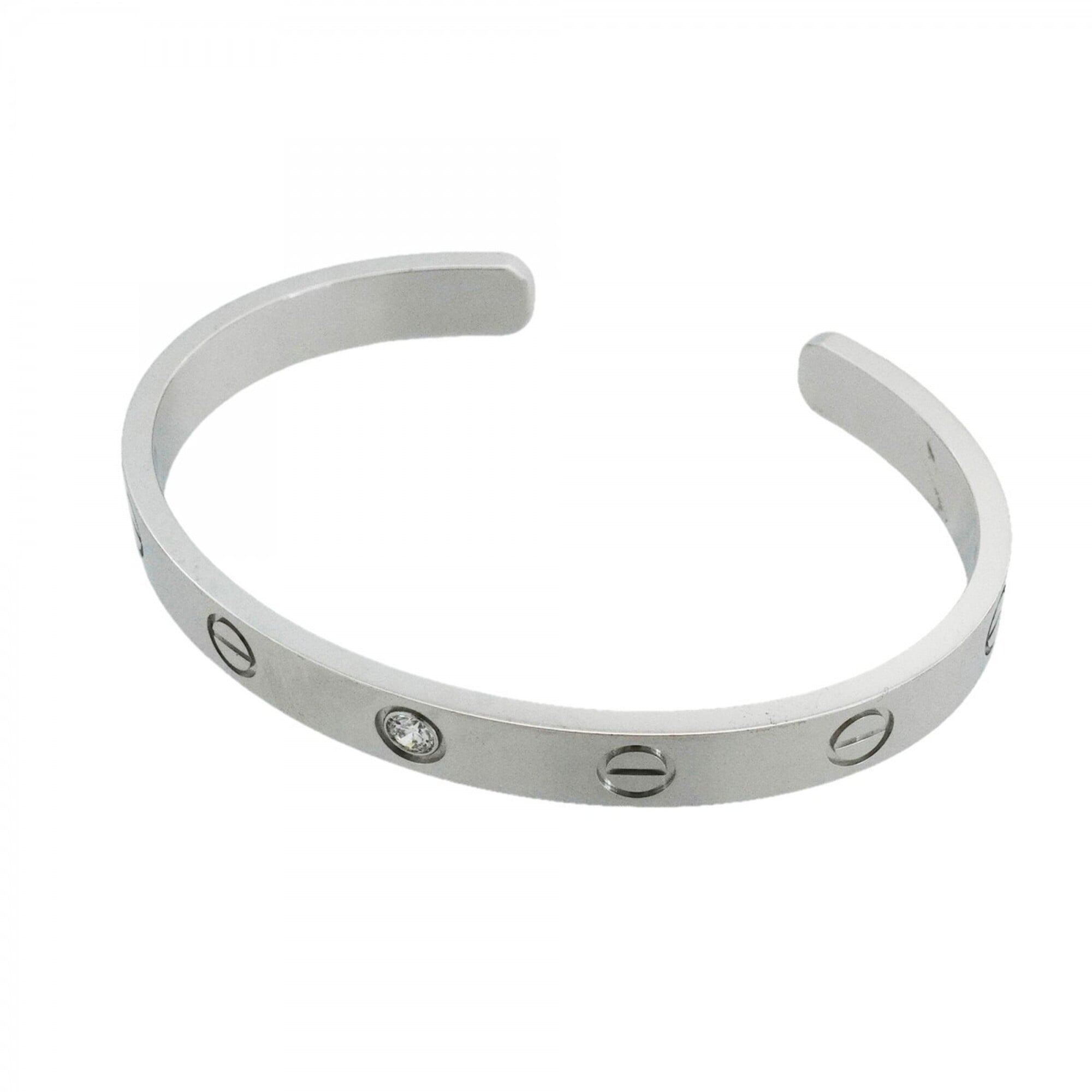 Cartier Love Bracelet Bangle 1PD 18KWG White Gold Diamond Ladies