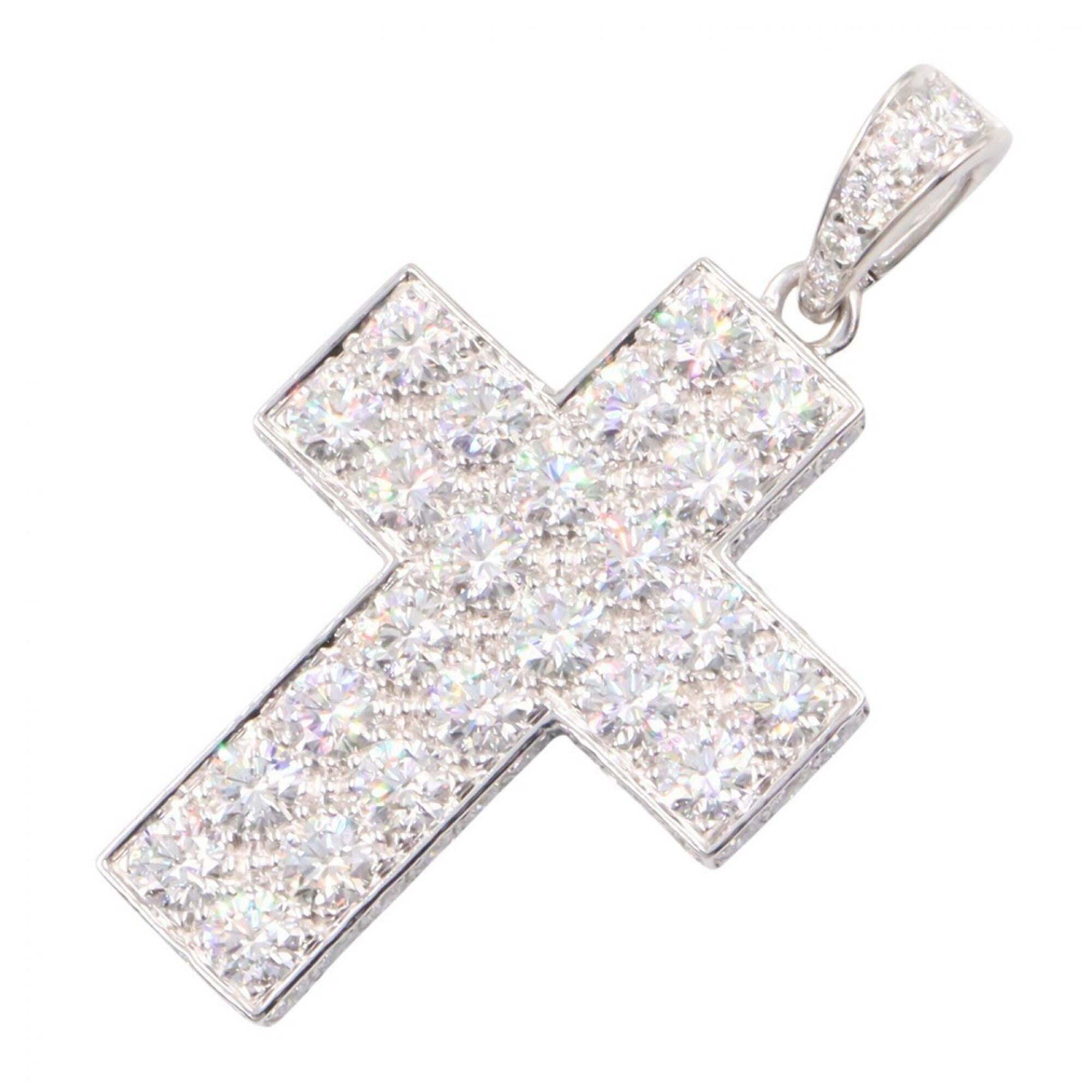 Cartier Secret Devotion Diamond Pendant Top, 18K White Gold (18KWG), Silver, Clear, Women\'s Jewelry