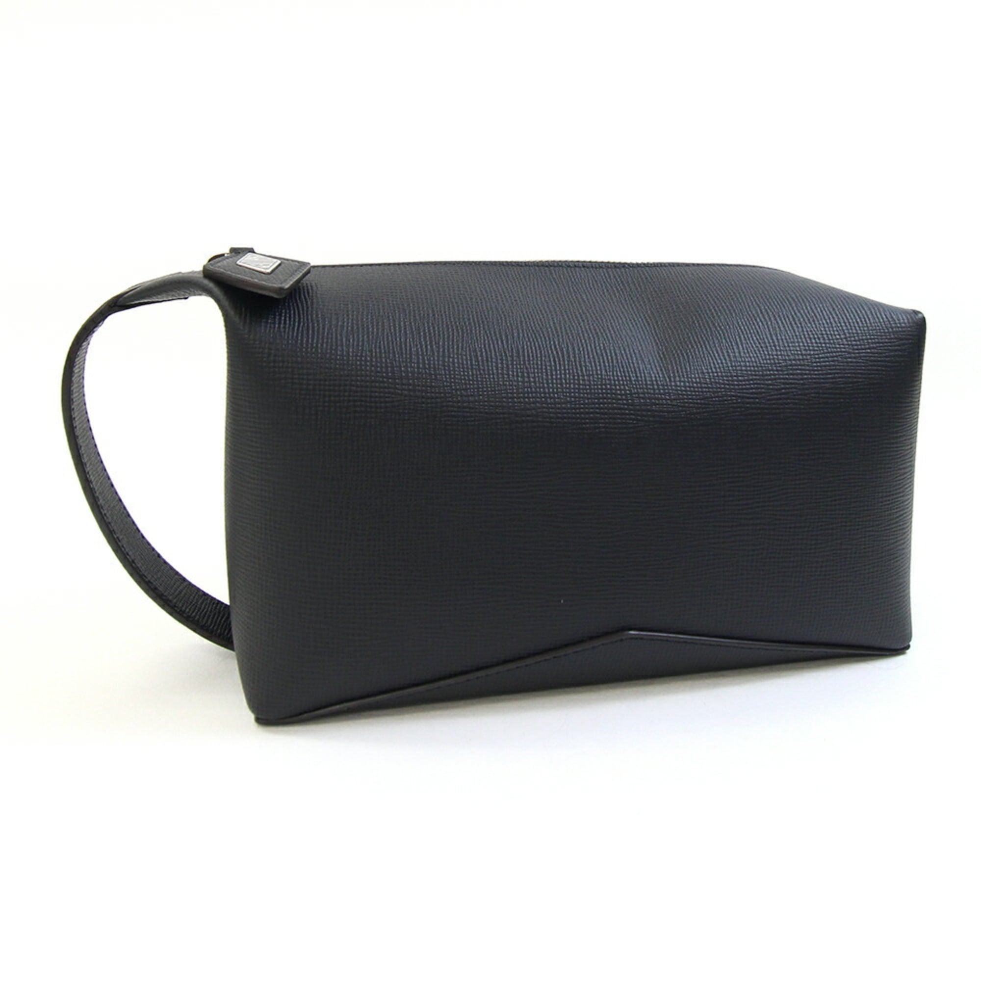 Cartier Clutch Bag Losange Small Toiletry L1002638 Black Leather Second Handbag Pouch Men\'s