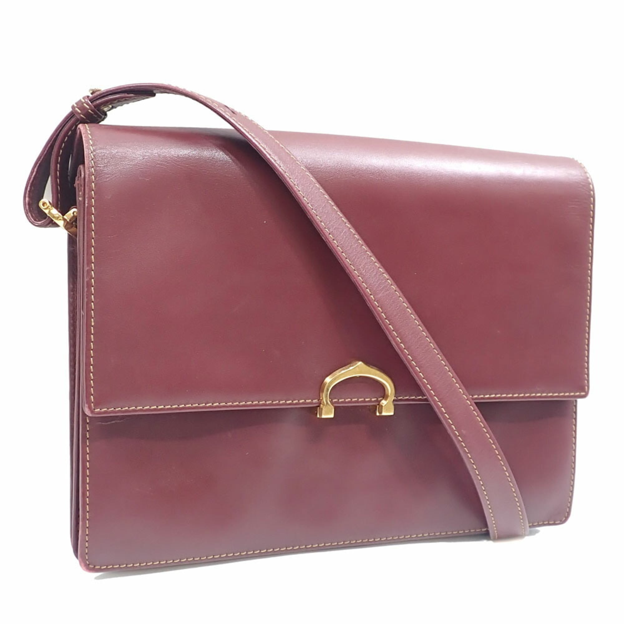 Cartier Shoulder Bag, Must Line, Women\'s, Bordeaux Leather