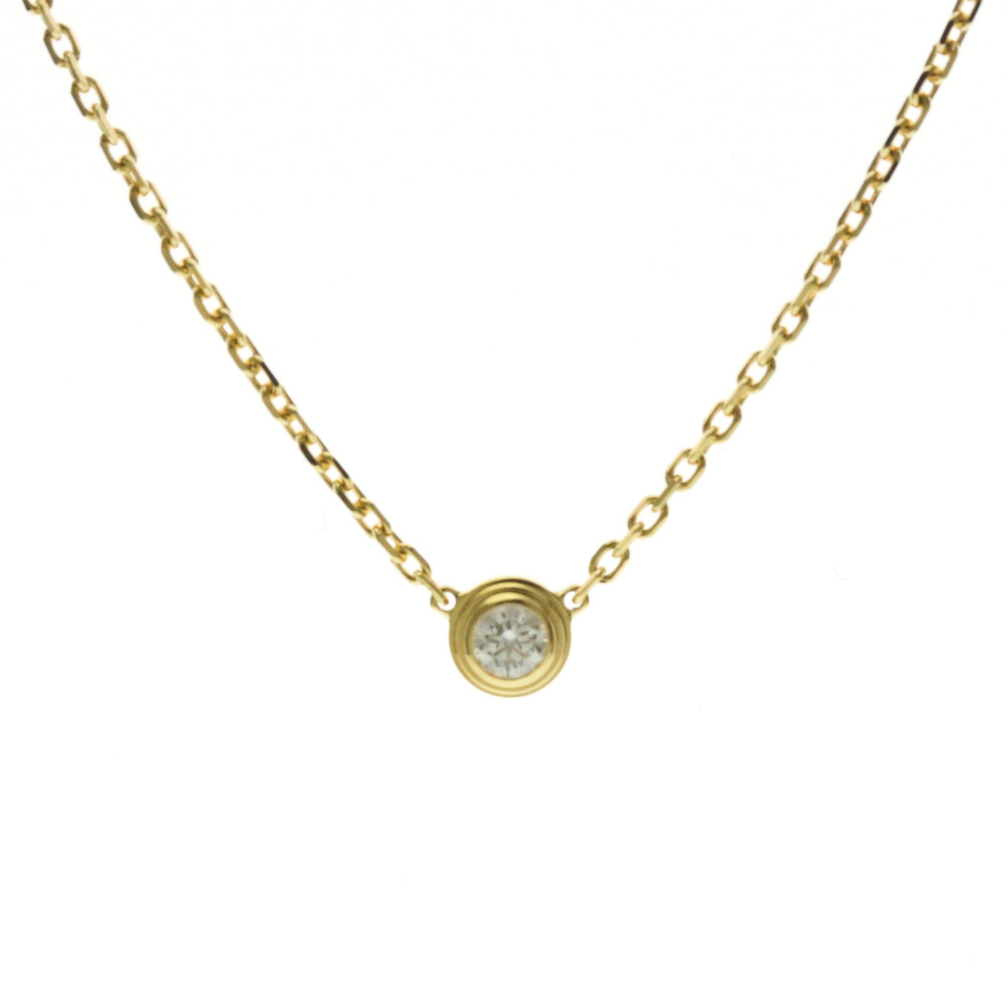 Cartier D\'Amour Diamond Necklace XS Yellow Gold (18K) Diamond Men,Women Fashion Pendant Necklace (G