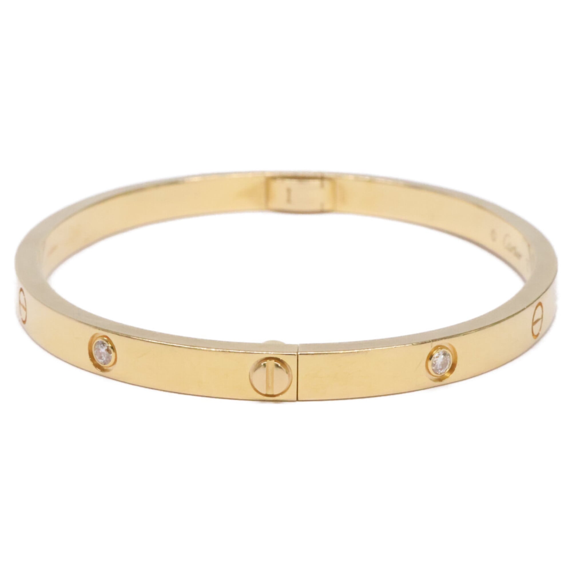 Cartier Love Bracelet, 750YG, 6-Diamond, Small Size, Gold, Women\'s.
