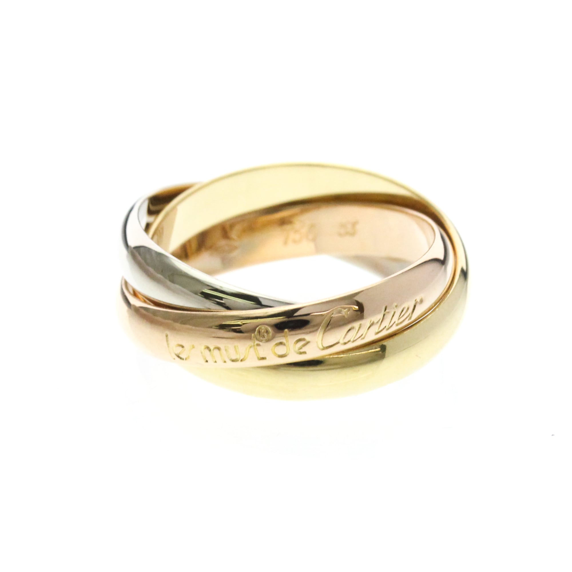 Cartier Trinity Ring Yellow Gold (18K),Pink Gold (18K),White Gold (18K) Fashion No Stone Band Ring G