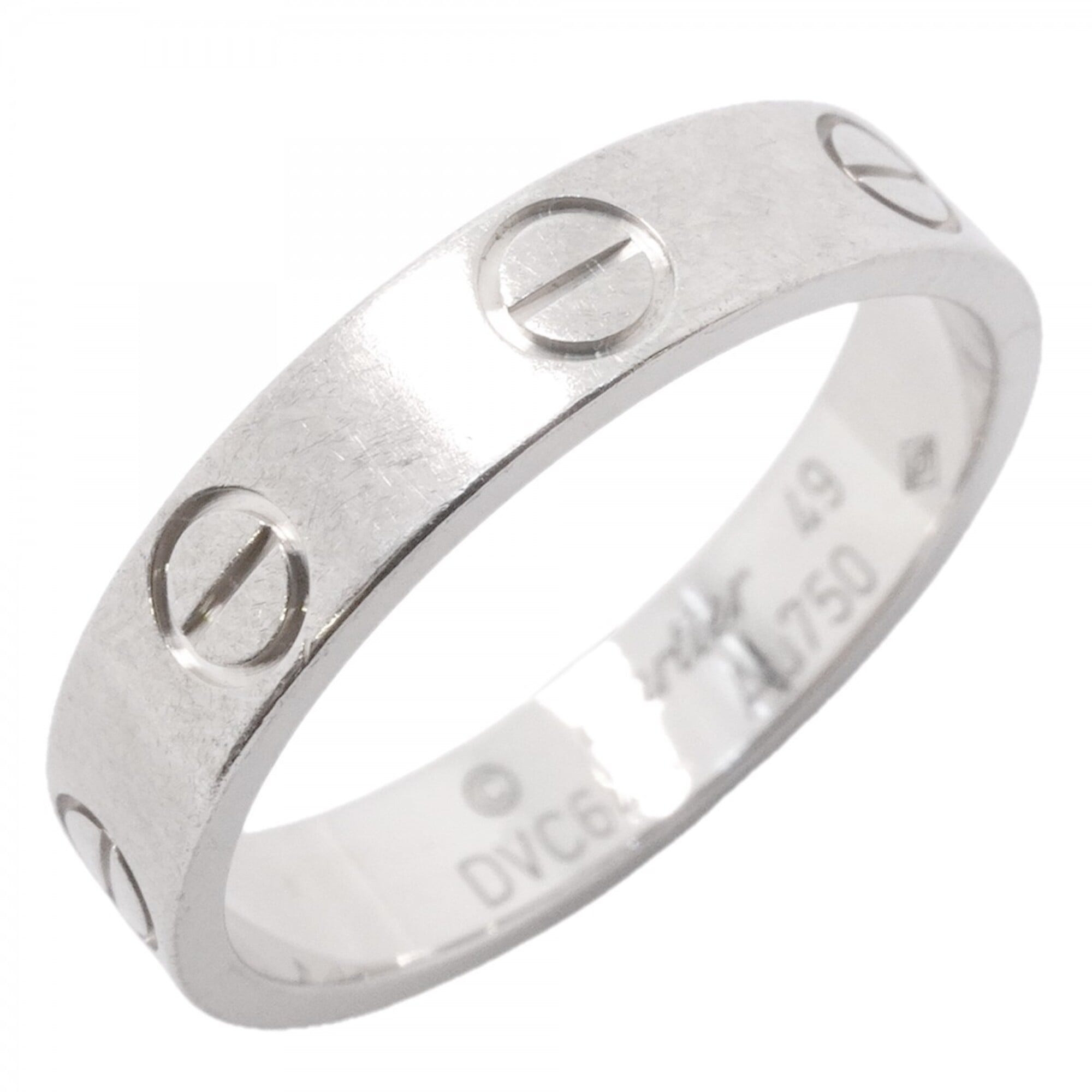 Cartier Mini Love Ring, 18K White Gold, Size 49, Women\'s