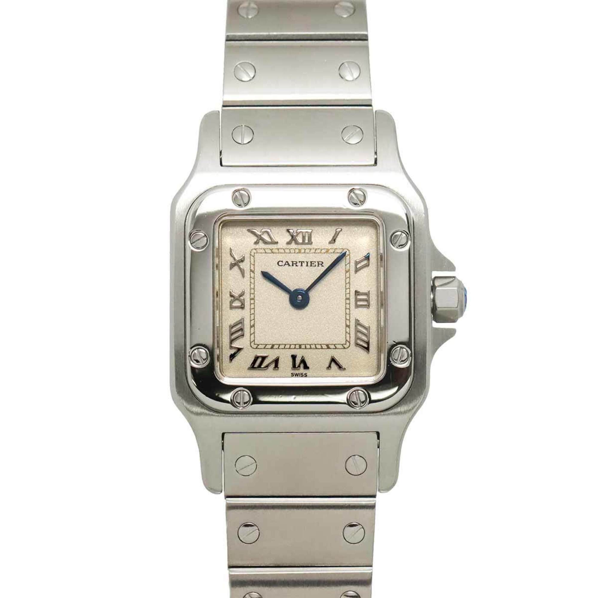 Cartier Santos Galbee SM W20024D6 Women\'s Watch, Ivory, Quartz Watch