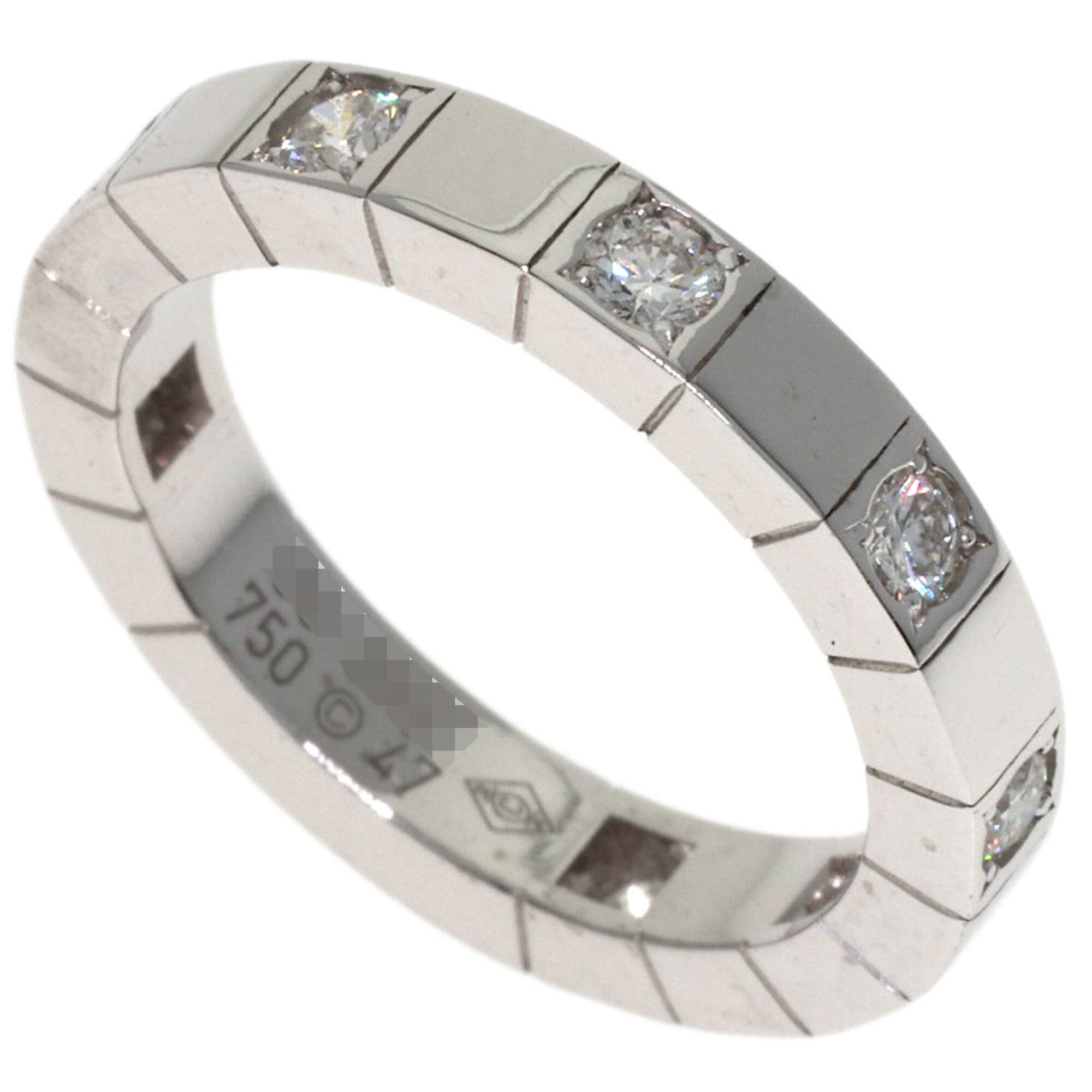 Cartier Lanieres Half Diamond Ring #47, 18K White Gold, Women\'s.