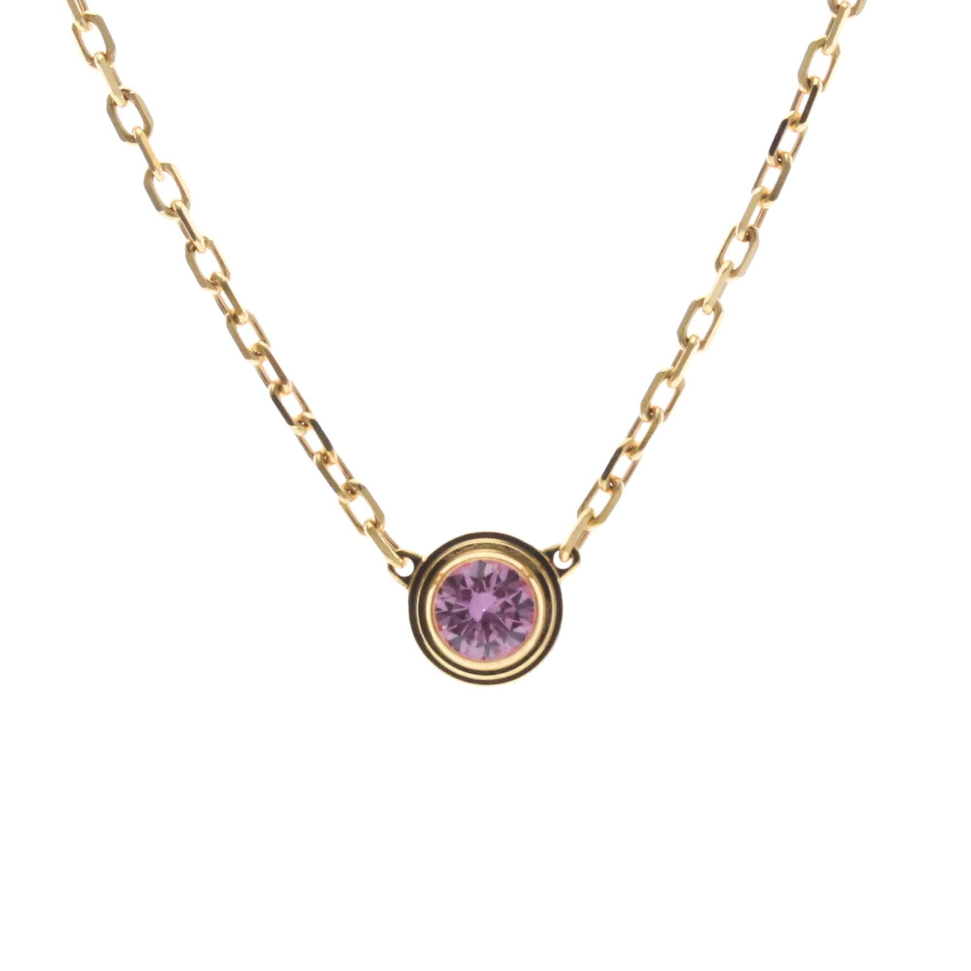 Cartier Damour Necklace Pink Sapphire Pink Gold (18K) Sapphire Women,Men Fashion Necklace (Pink Gold