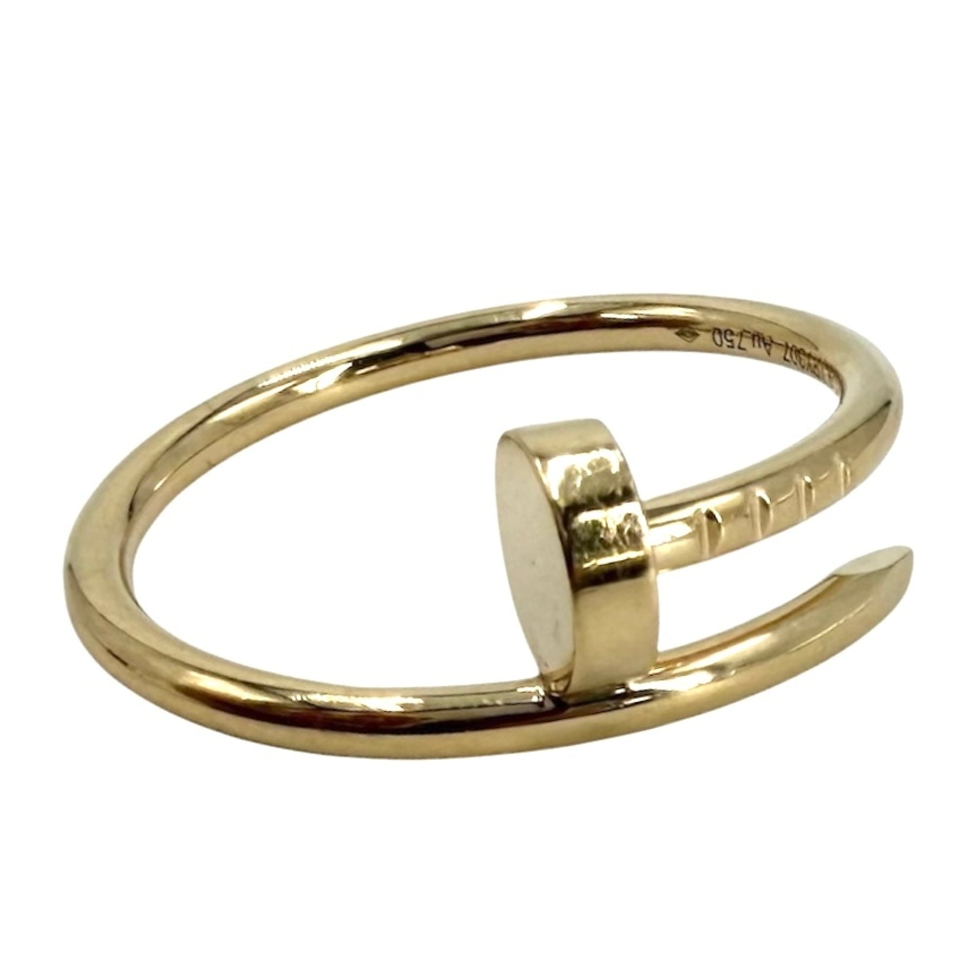 Cartier Juste un Clou Ring for Women, Nail Design, Au750 18K Yellow Gold, Size 54, Approx. 3.5g