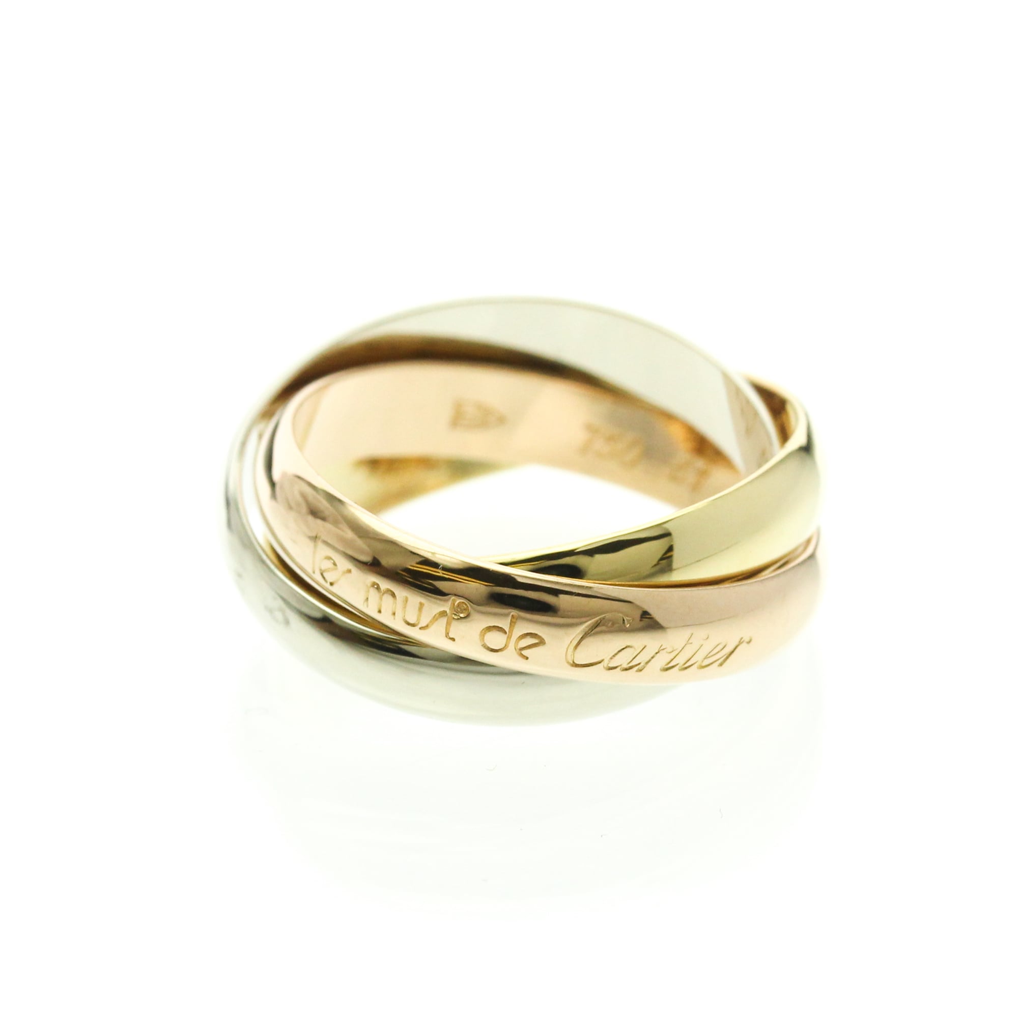 Cartier Trinity Yellow Gold (18K),Pink Gold (18K),White Gold (18K) Fashion No Stone Band Ring Gold