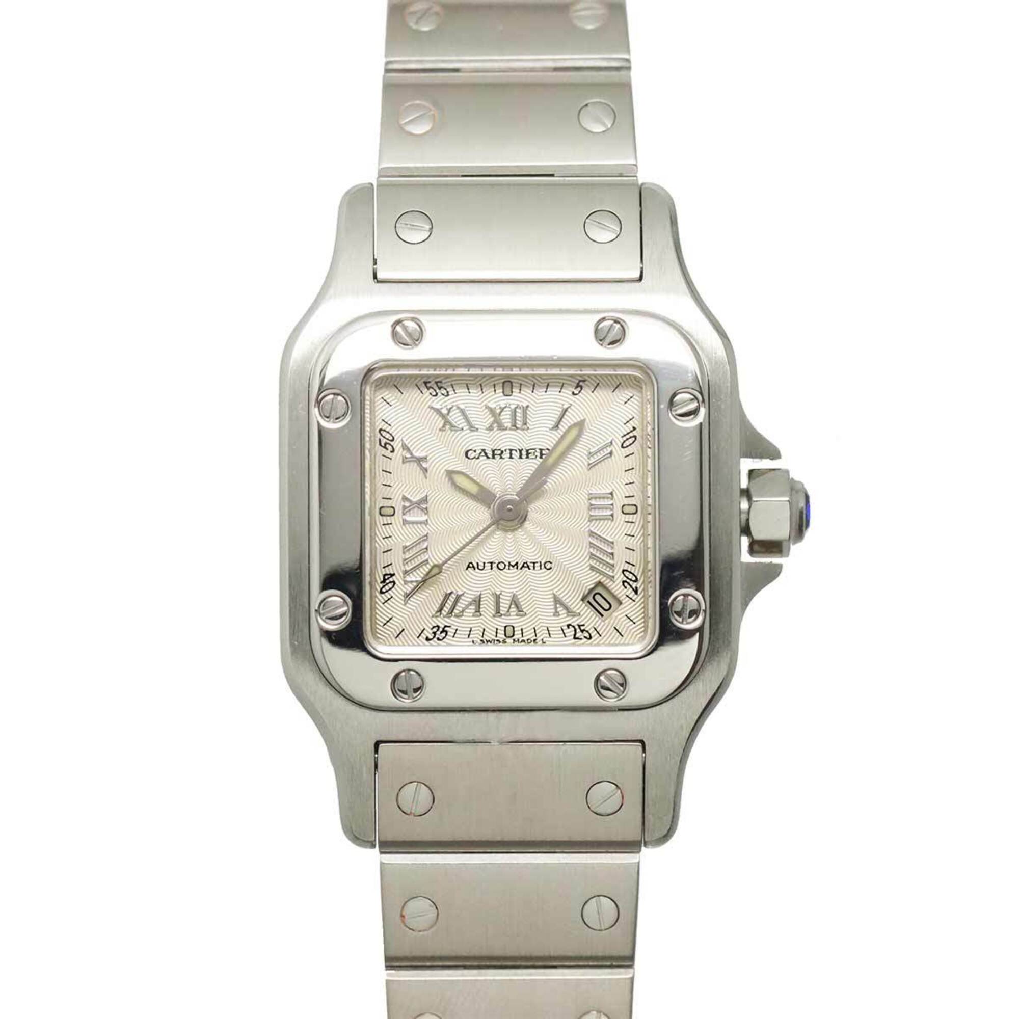 Cartier Santos Galbee SM W20044D6 Ladies\' Watch, Date, Silver, Automatic Movement