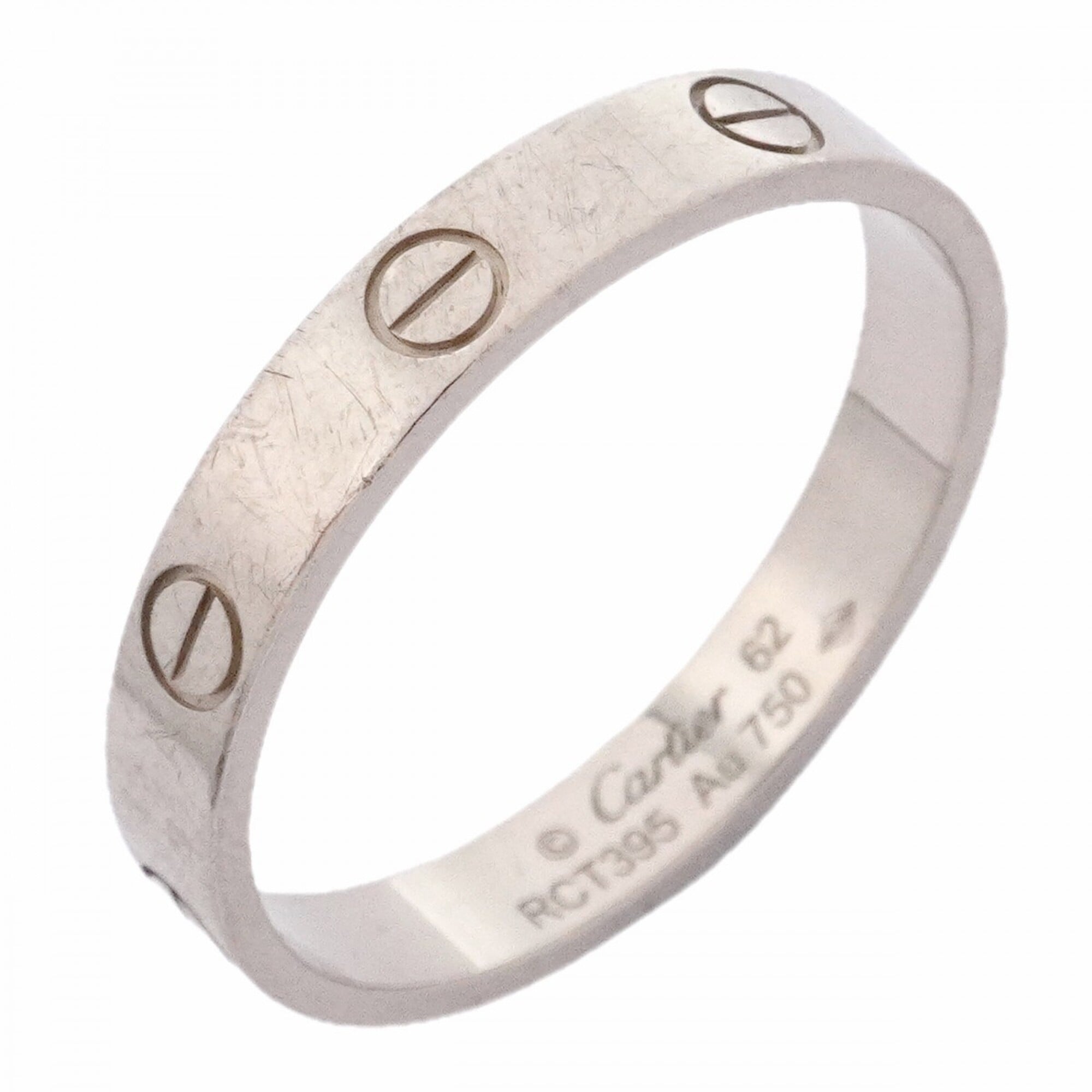 Cartier Mini Love Ring, 18K White Gold, Size 62, Men\'s