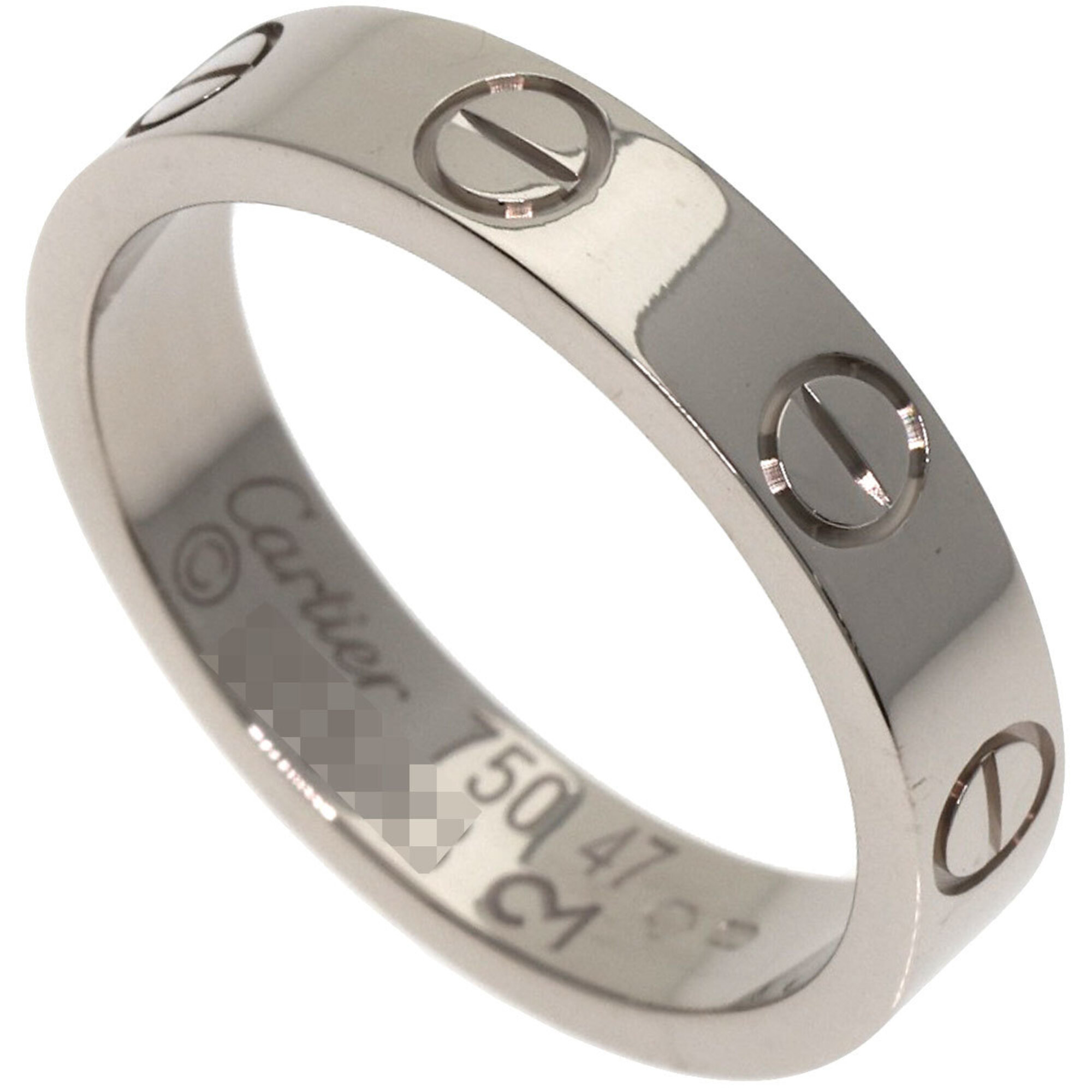 Cartier Mini Love Ring #47, 18K White Gold, Women\'s Ring, CARTIER