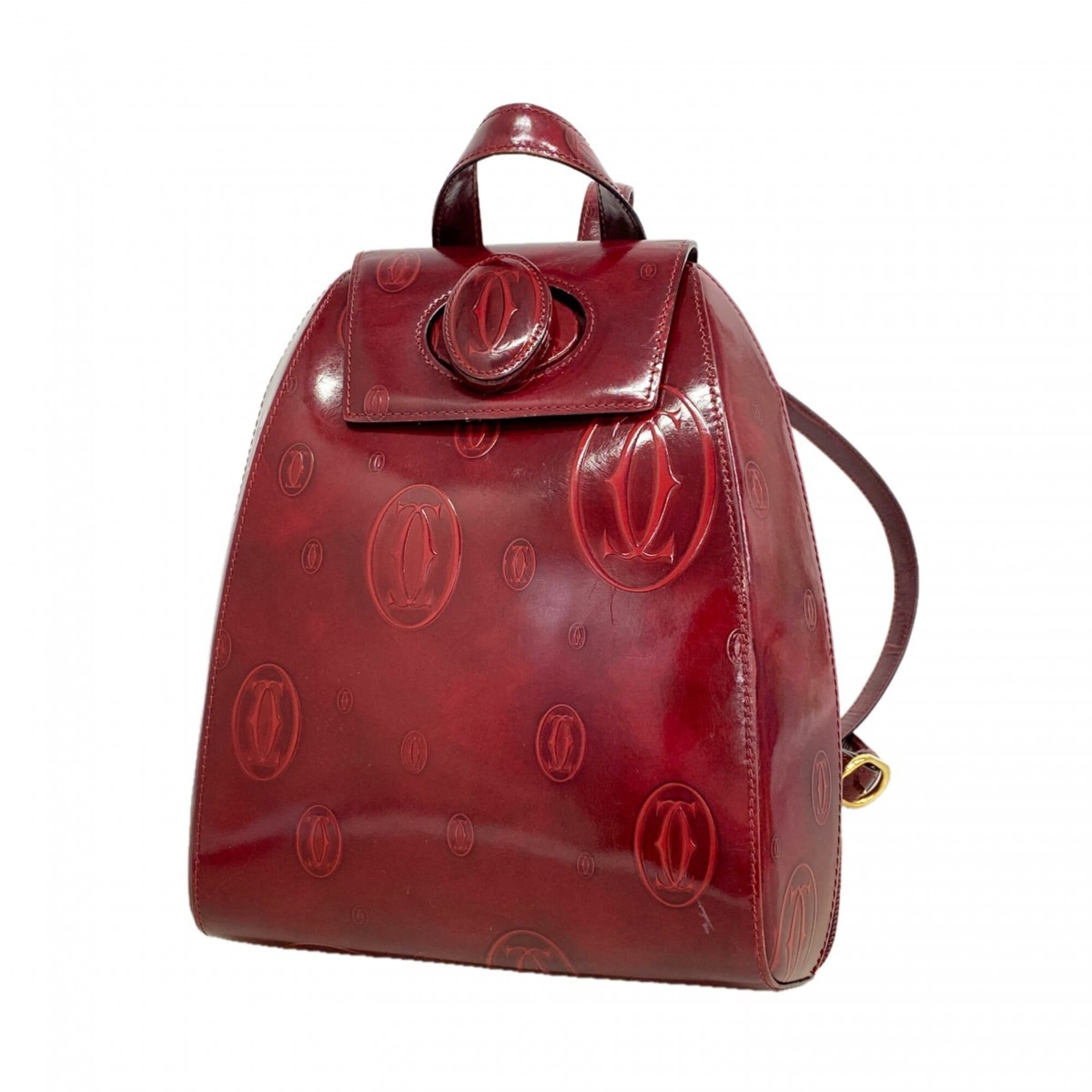 Cartier Happy Birthday Leather Backpack/Daypack, Bordeaux, Women\'s, OP007247
