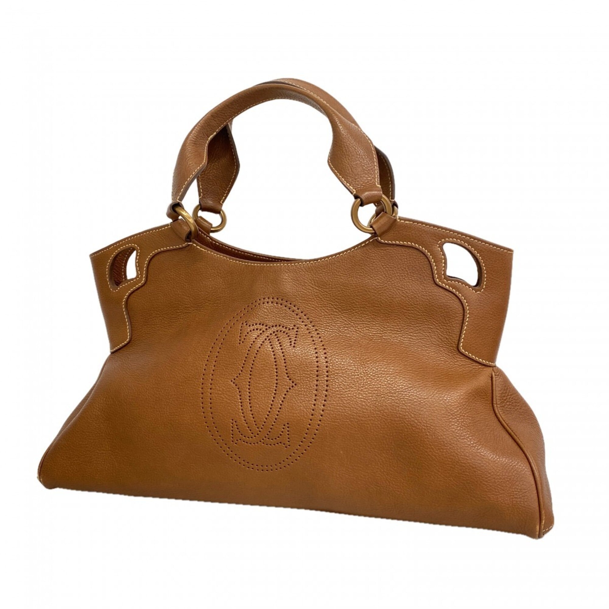 Cartier Marcello Leather Handbag, Brown, Women\'s, OP011923