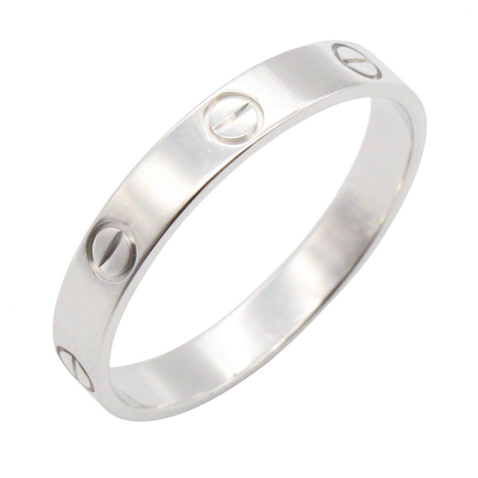 Cartier Mini Love Ring, 18K White Gold (18KWG), Silver Tone, B4085100 (Men\'s/Women\'s)