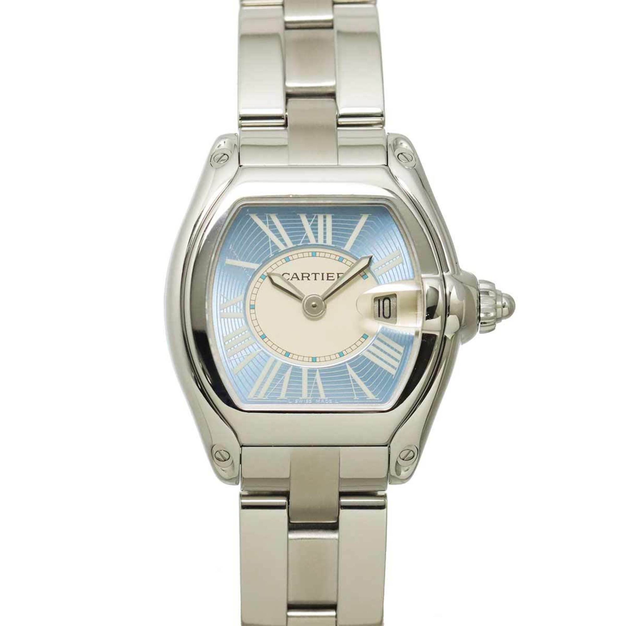 Cartier Roadster SM W62053V3 Ladies\' Watch, Date, Blue, Automatic Movement