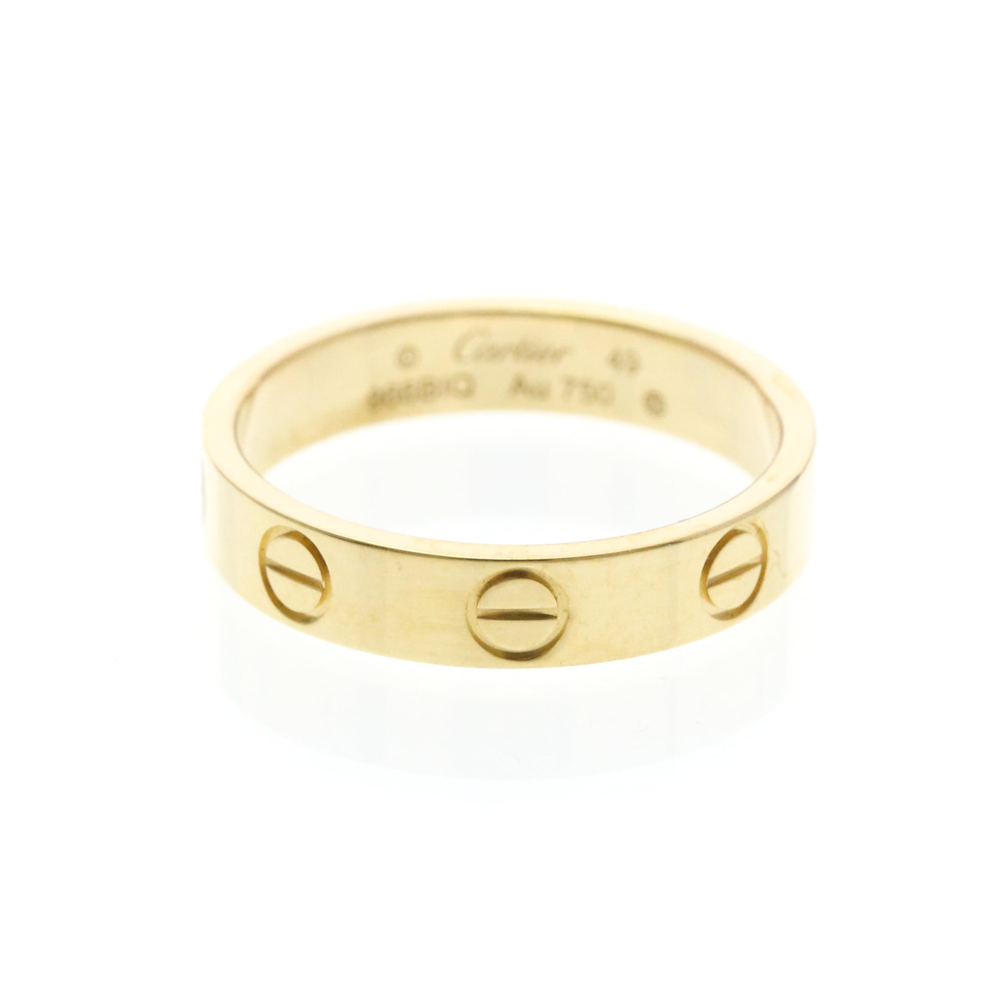 Cartier Mini Love Ring Yellow Gold (18K) Fashion No Stone Band Ring Gold