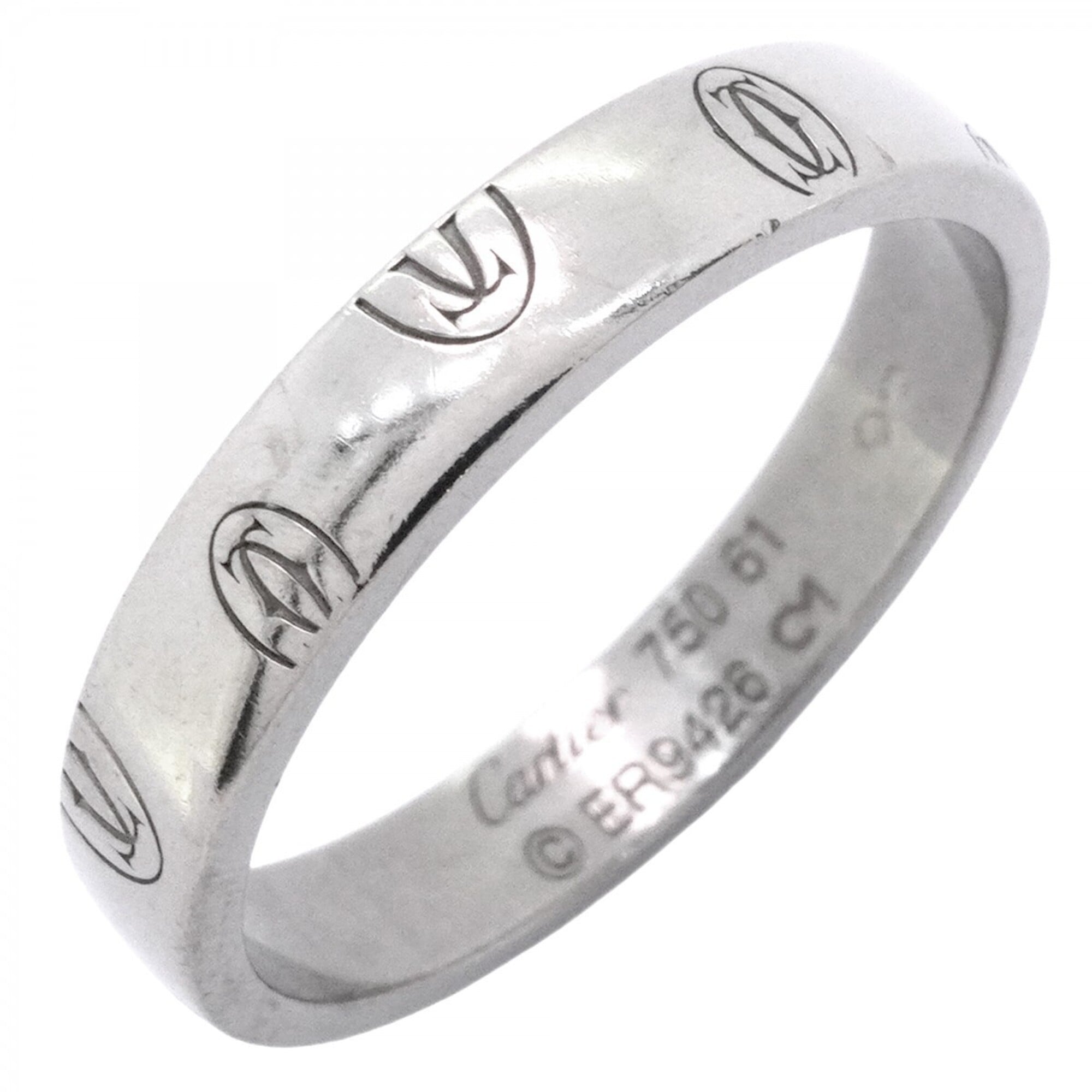 Cartier Happy Birthday Ring, 18K White Gold, Size 61, Men\'s