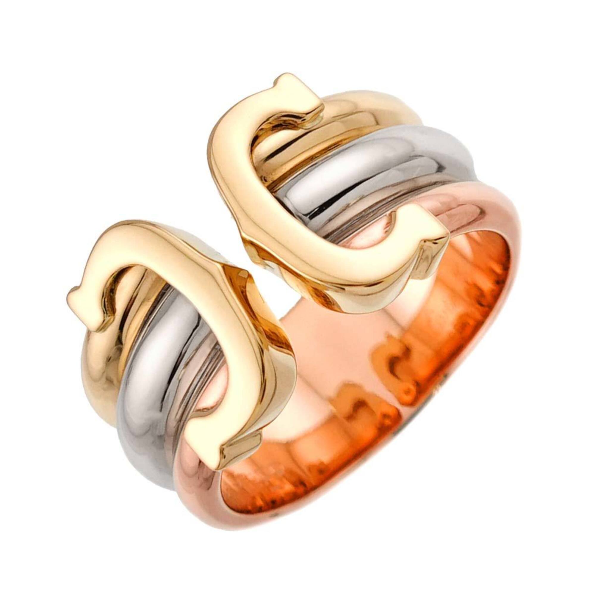 Cartier C2 #48 Ring, 18K Yellow Gold, White Pink Three-Color, 750 2C Ring