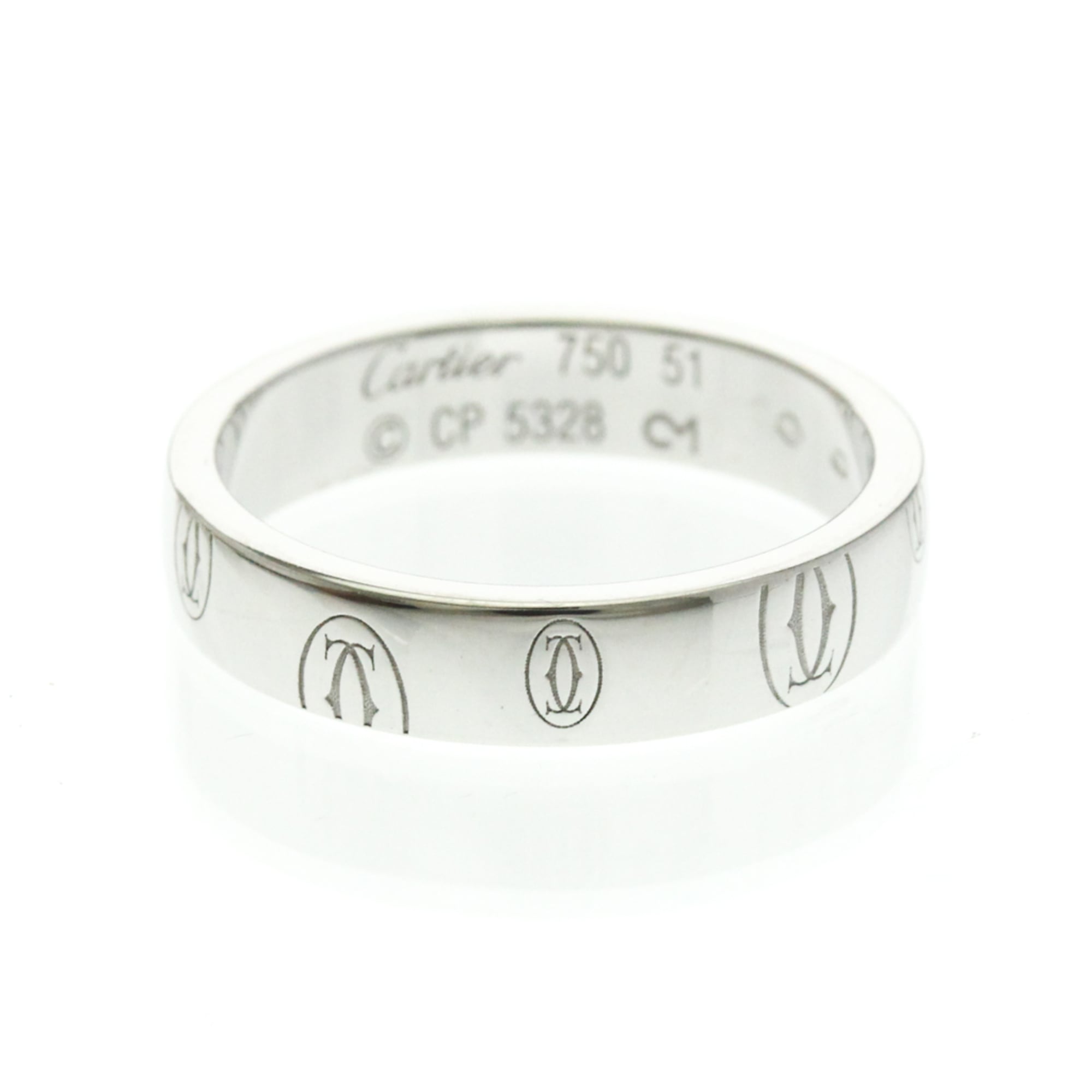 Cartier Happy Birthday White Gold (18K) Fashion No Stone Band Ring Silver
