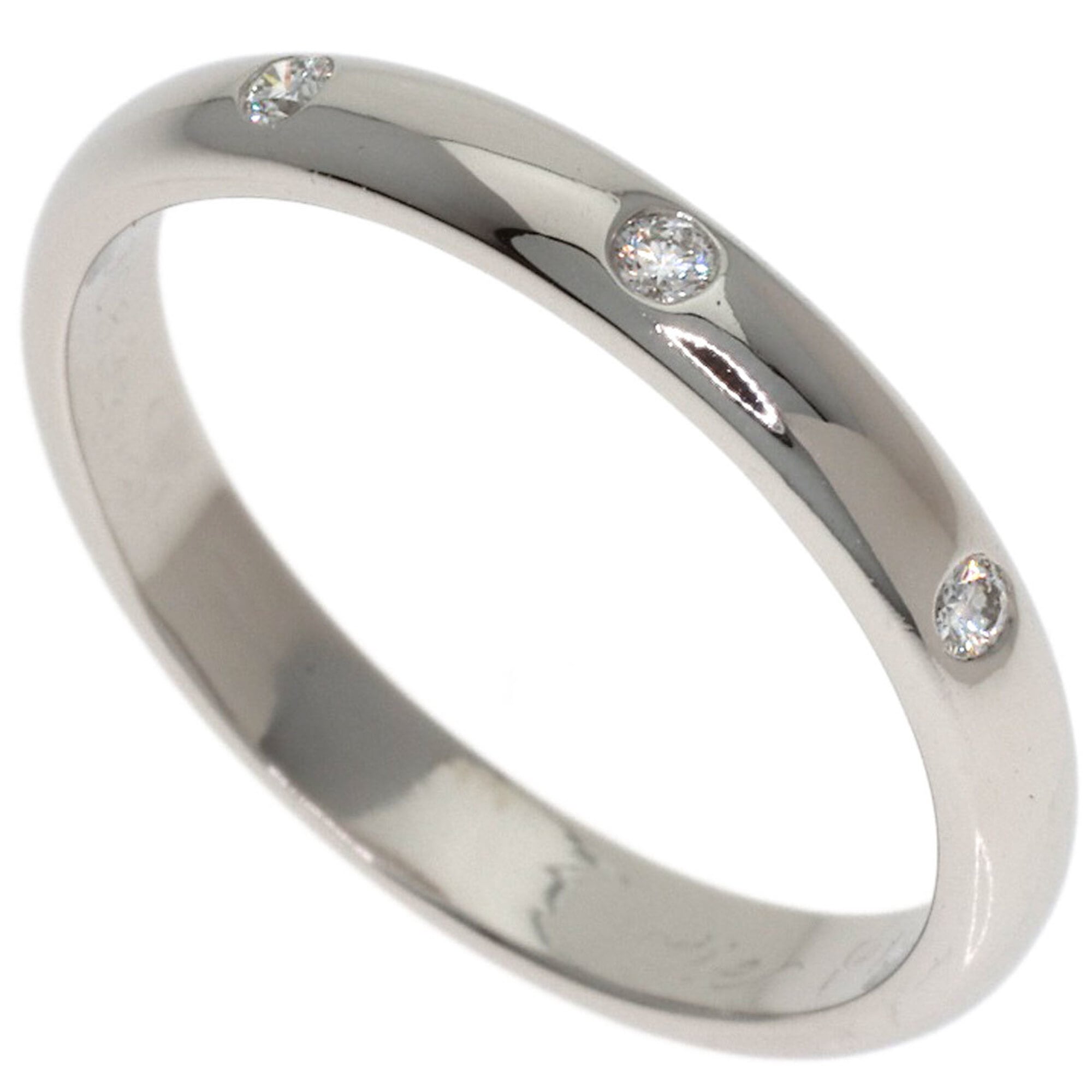 Cartier 1895 Wedding 3P Diamond Ring #48 Platinum PT950 Women\'s CARTIER
