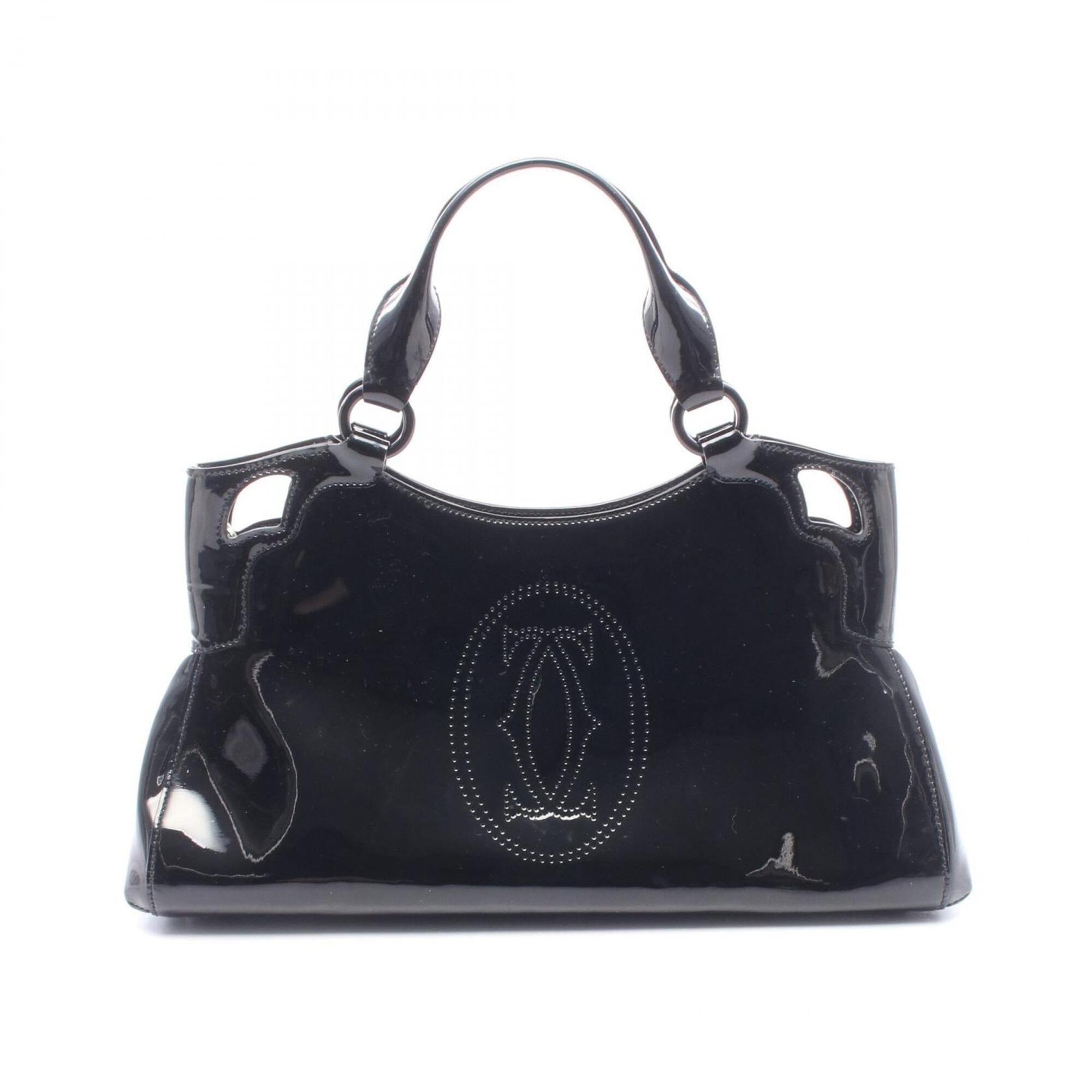 Cartier Marcello de SM Handbag, Patent Leather, Women\'s, Black