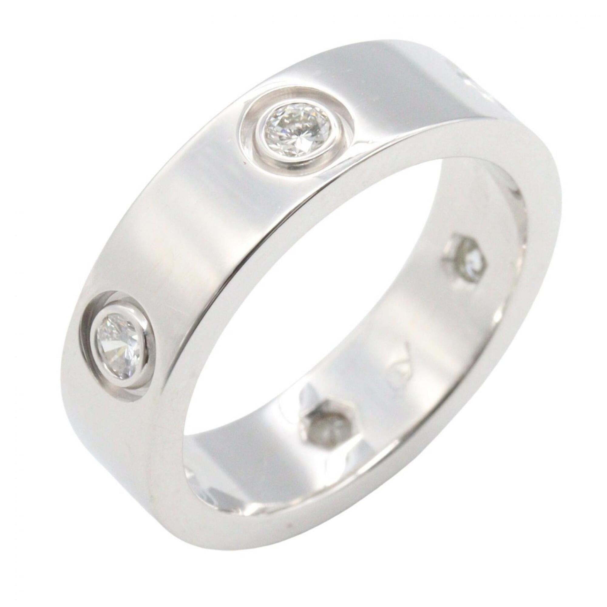 Cartier Love Ring 6PD - Ring/Finger Jewelry 18KWG (White Gold) Diamond Women\'s Silver Tone Clear