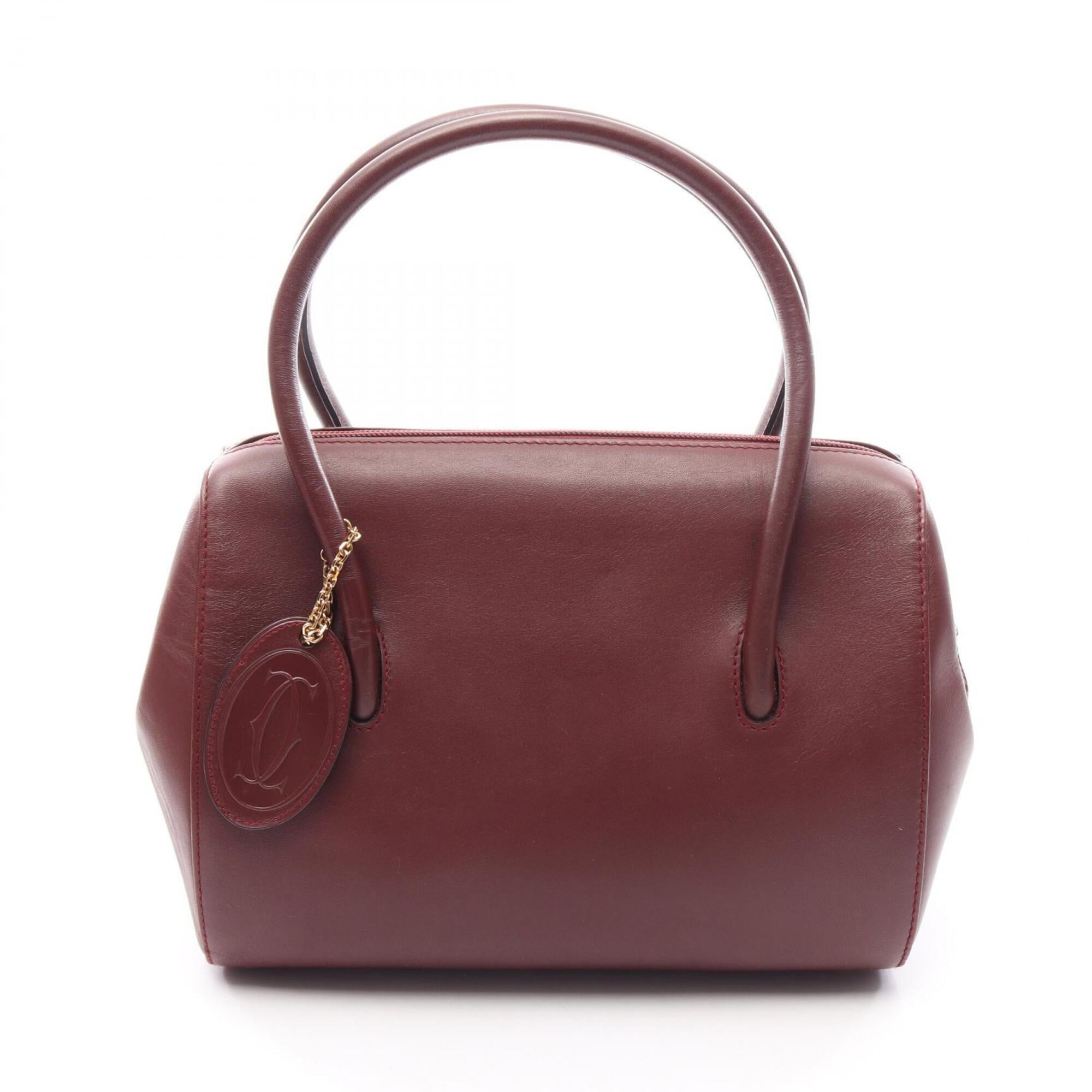 Cartier Must Line Handbag, Leather, Women\'s, Bordeaux (Burgundy)
