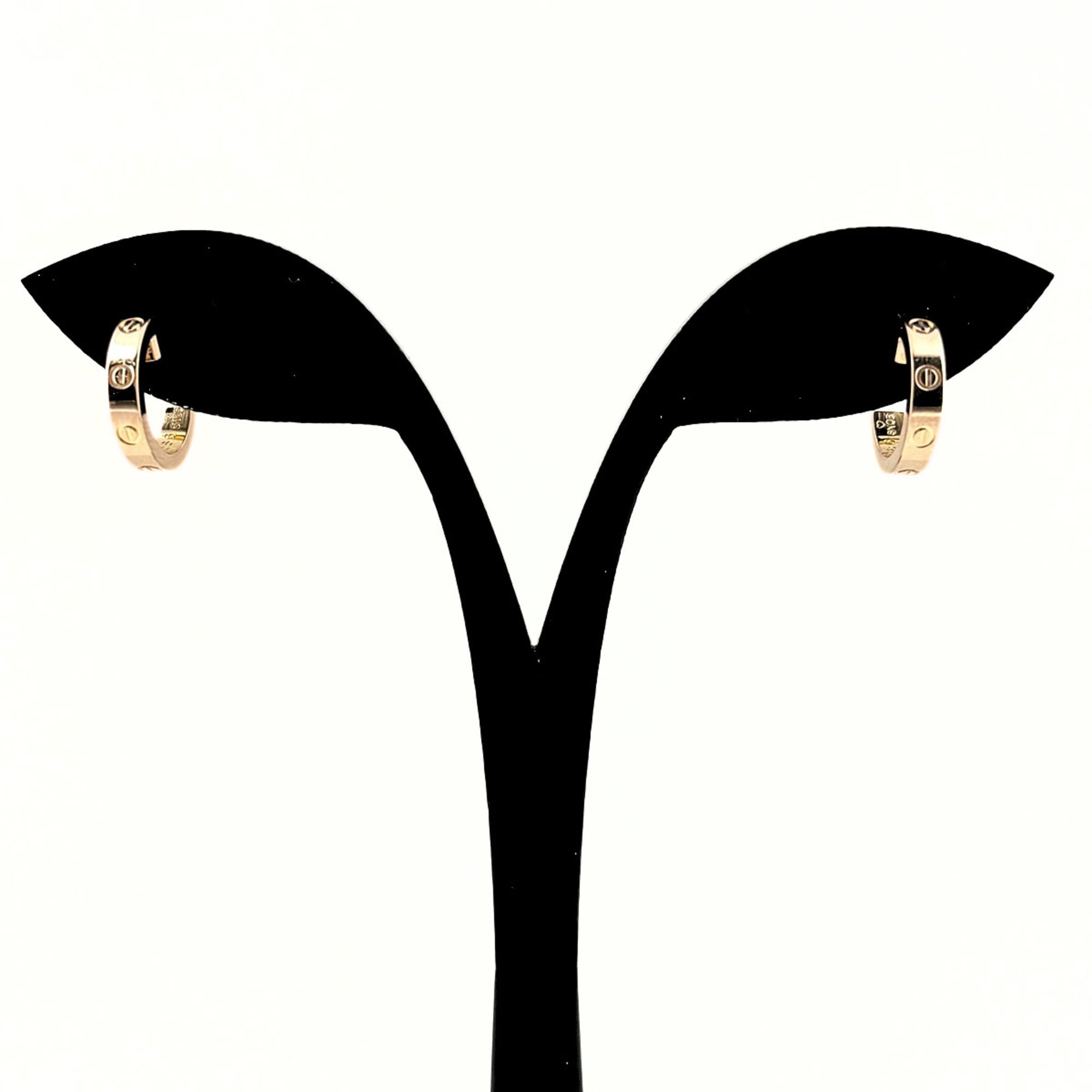 Cartier Mini Love Earrings, Pink Gold (PG) 750, Women\'s Earrings