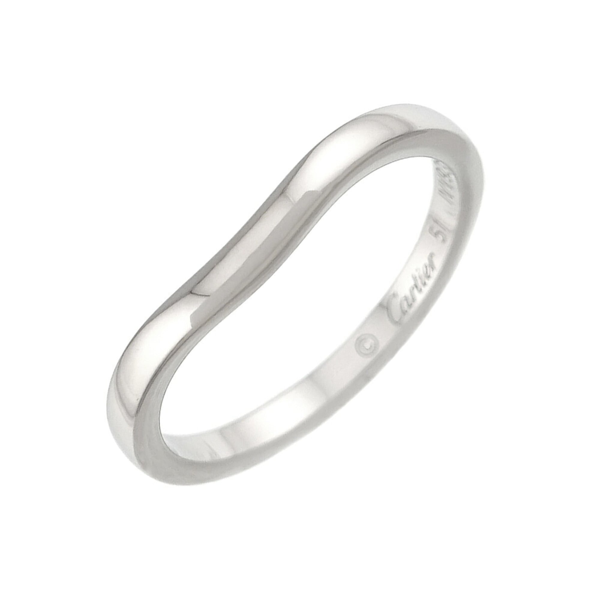 Cartier Ballerina Curve #51 Ring, 2mm wide, Platinum.