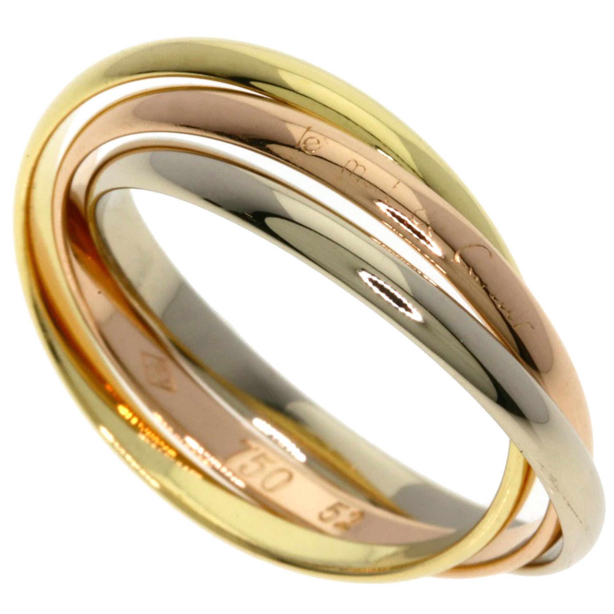 Cartier Trinity XS #52 Ring - 18K Yellow Gold/18K Pink White Gold Women\'s CARTIER