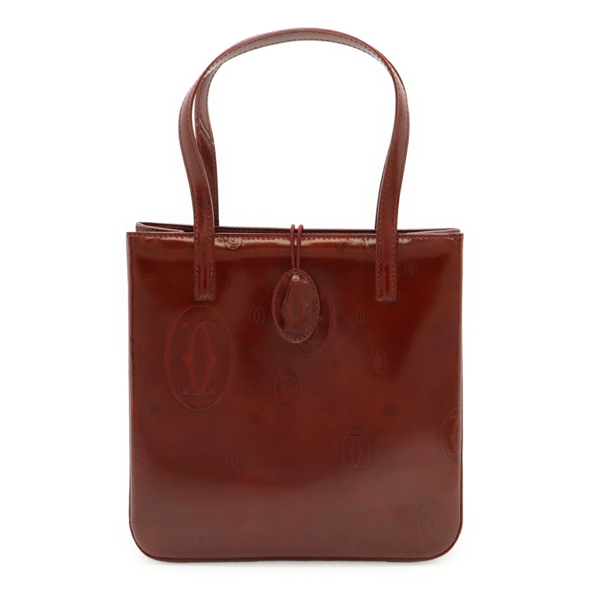 Cartier Happy Birthday Handbag/Tote Bag, Enamel/Patent Leather, Bordeaux, L1000547