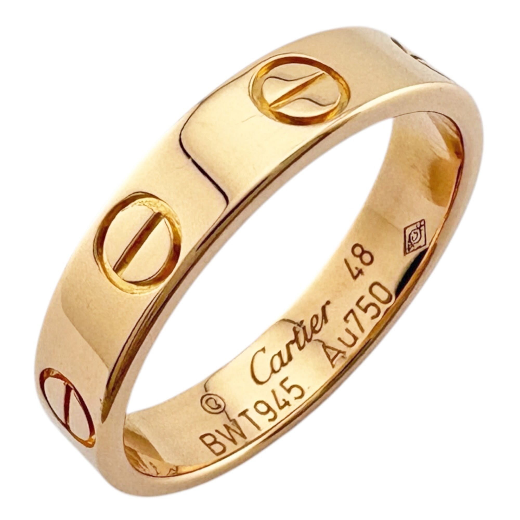 Cartier Mini Love Ring, 18K Pink Gold, Women\'s, Pre-owned.