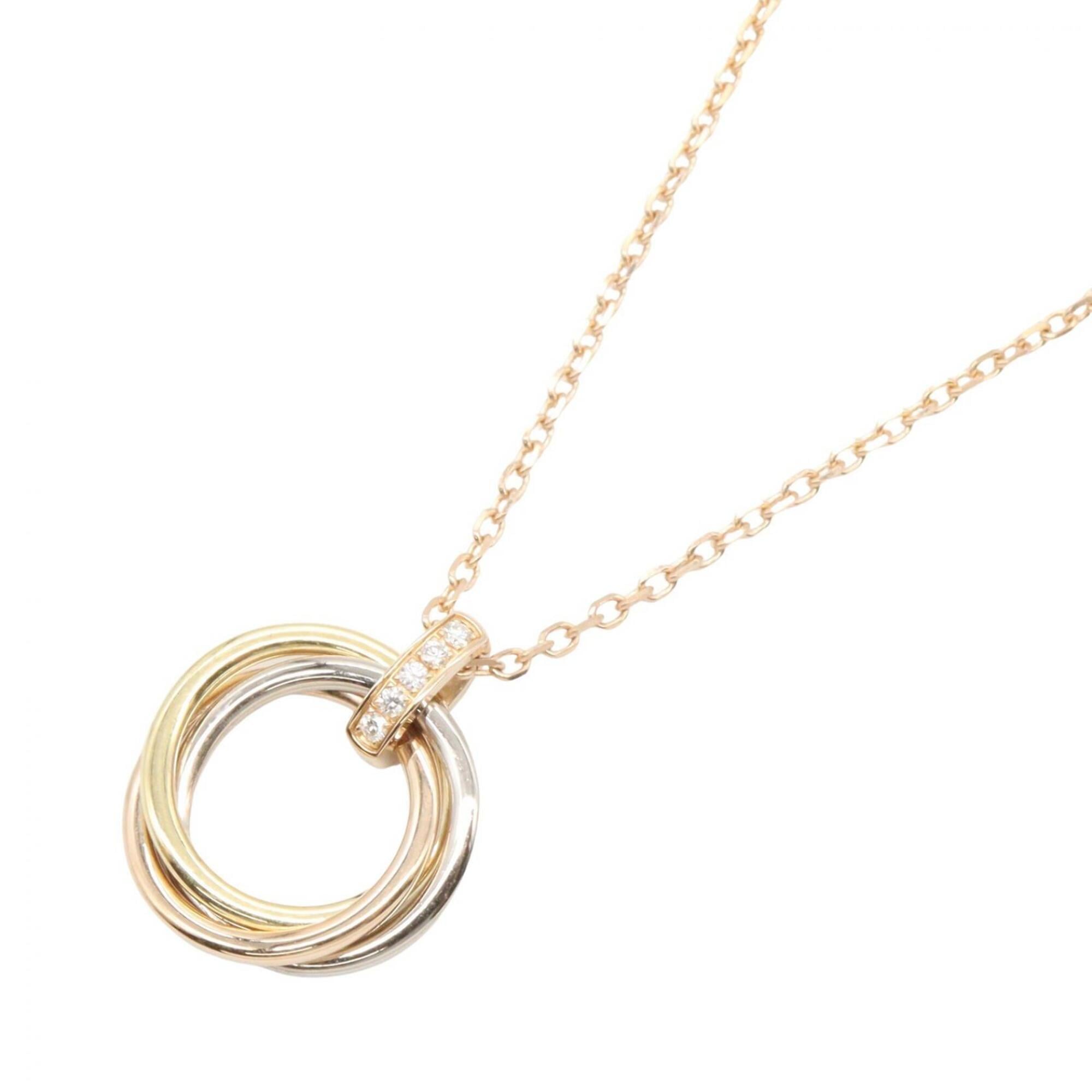 Cartier Trinity Necklace, Diamond Jewelry, 18K (Yellow Gold), 18KWG (White 18KPG (Pink Diamond, Wome