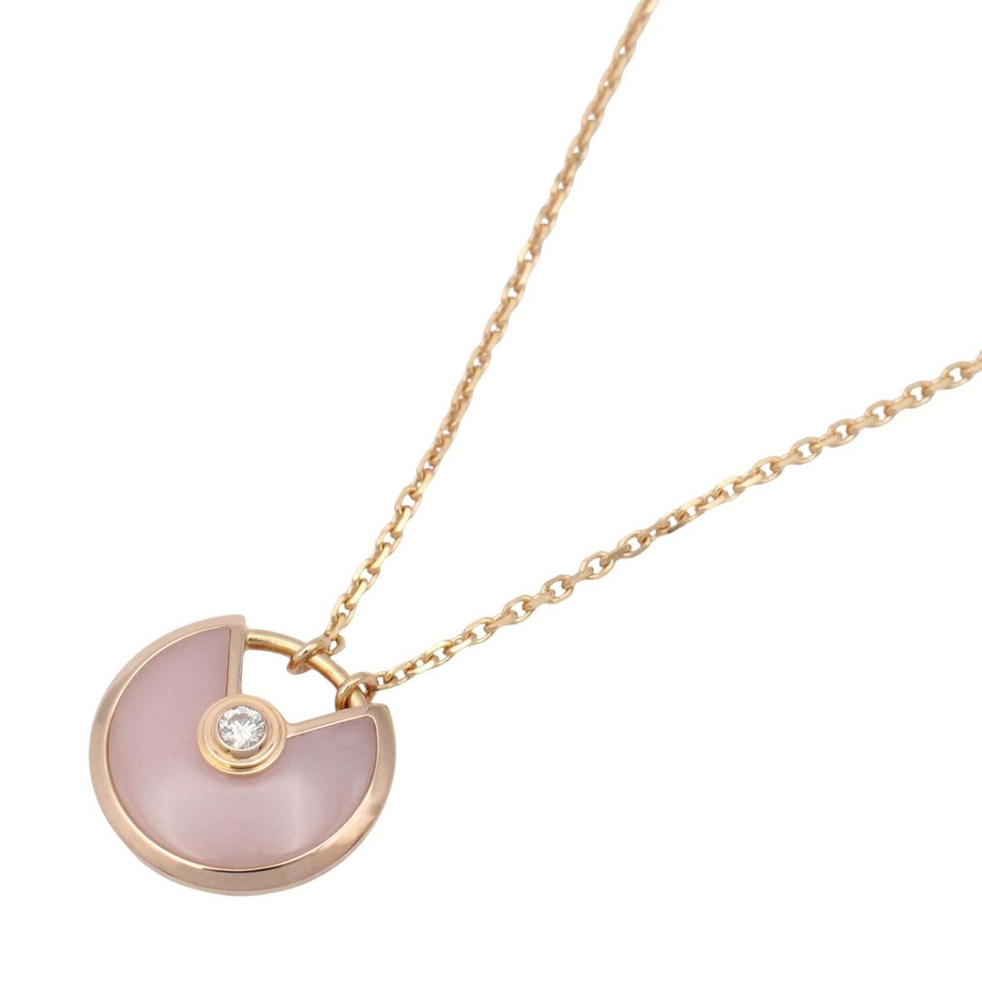 Cartier Amulette Pink Opal Necklace - 18K Gold (PG) with Diamonds Women\'s Pink/Clear/Gold Tones