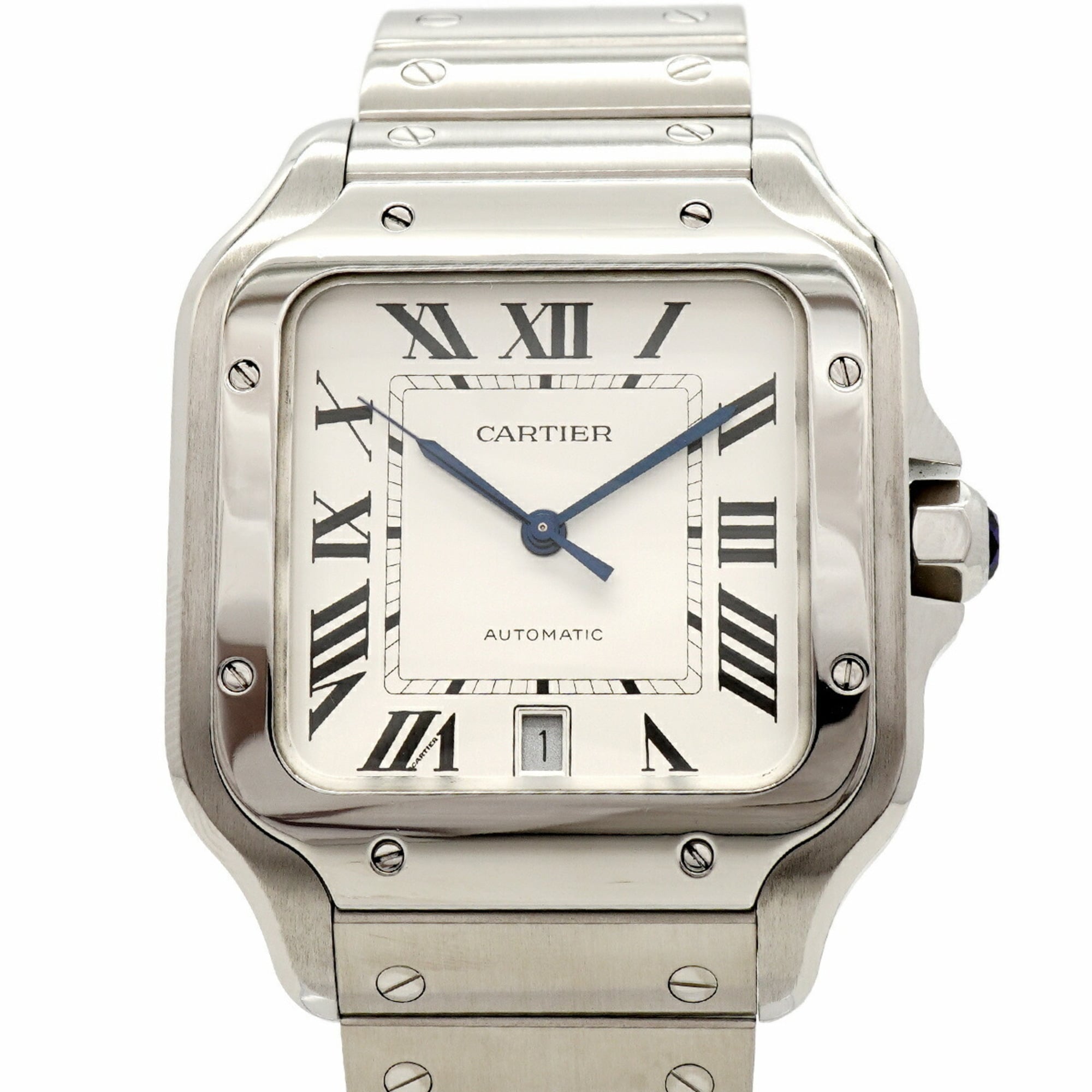 Cartier Santos LM WSSA0018 Silver Dial Men\'s Watch