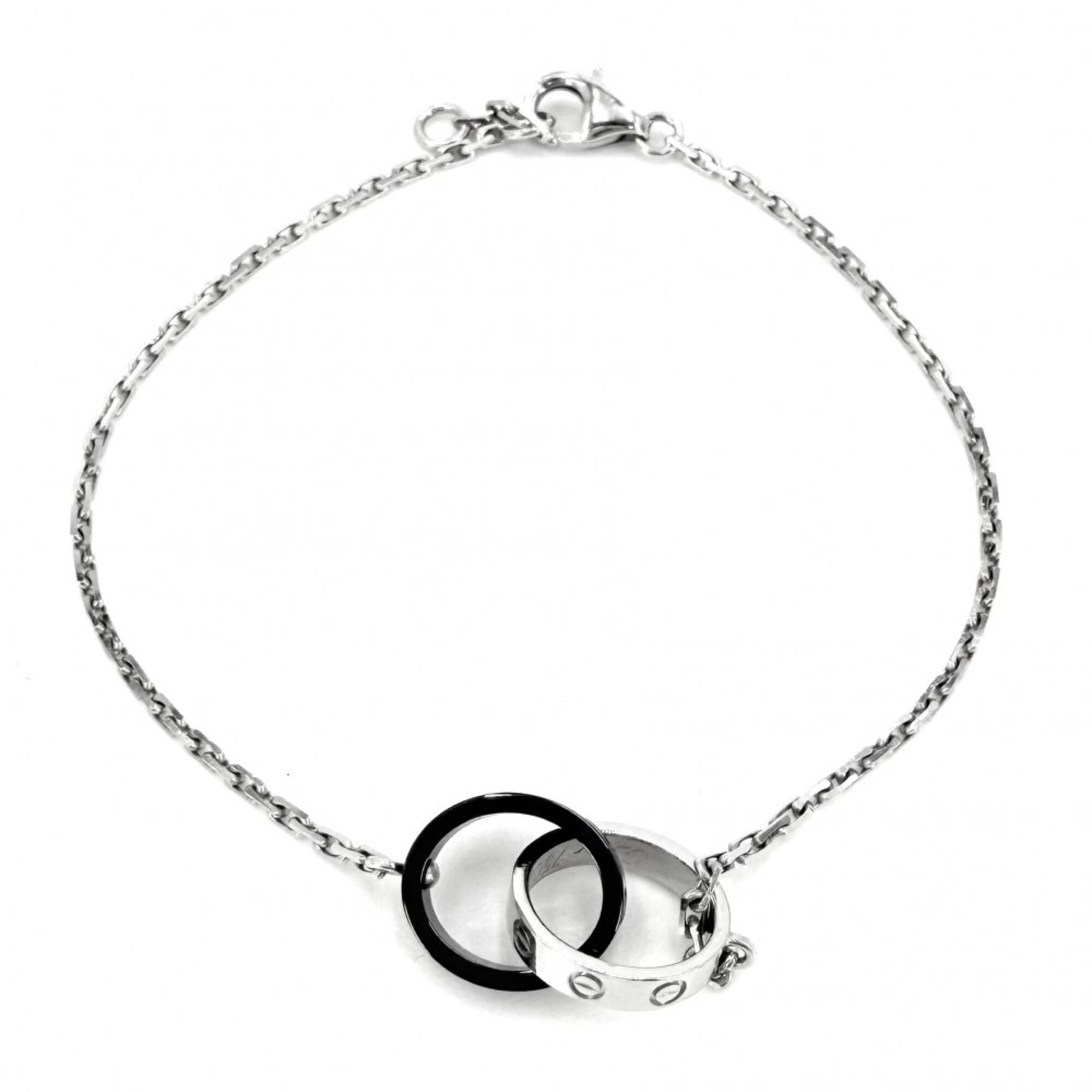Cartier Baby Love Bracelet for Women, Adjustable, Au750 18K White Gold, Ceramic, Approx. 3.6g
