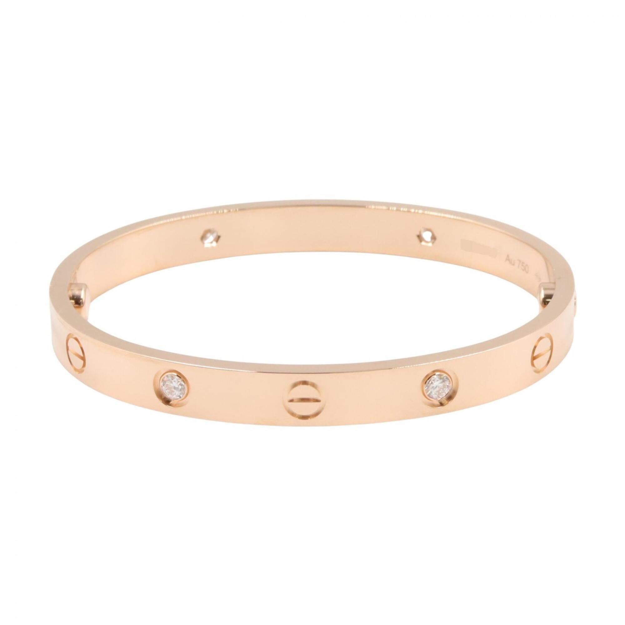 Cartier Love Bracelet 4PD Accessory 18KPG (Pink Gold) Diamond Women\'s Gold Tone Clear B6036016