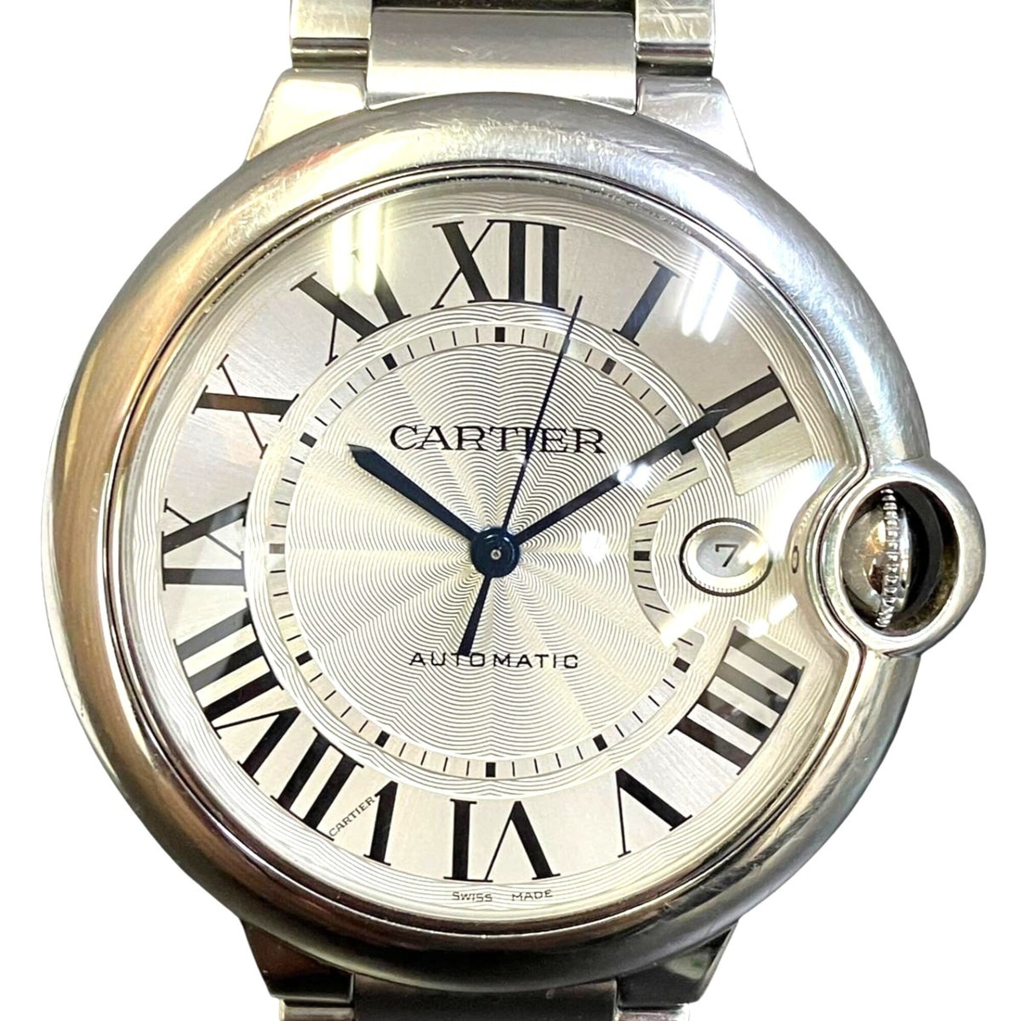Cartier Ballon Bleu de wristwatch, total weight 145.8g, stainless steel, automatic movement, silver