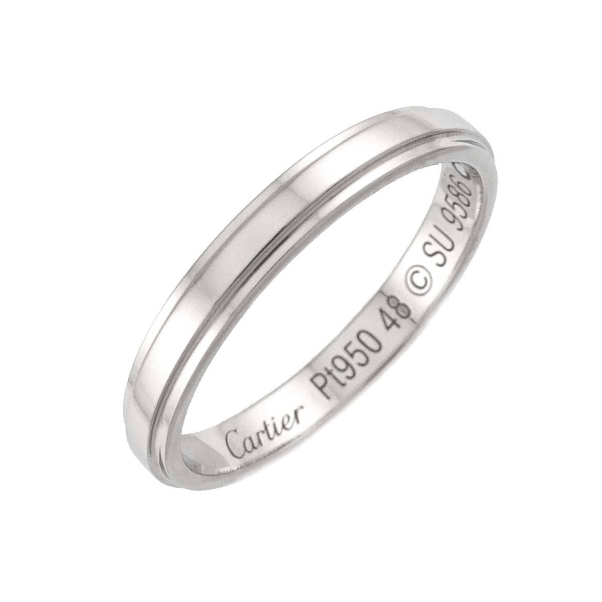 Cartier d Amour Ring #48, 2.5mm wide, Platinum.