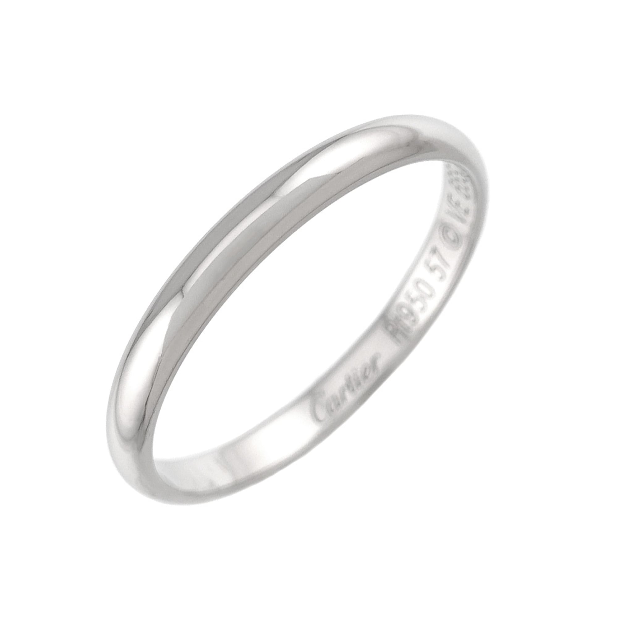 Cartier 1895 Classic #57 Ring, 2.4mm wide, Platinum (Pt)