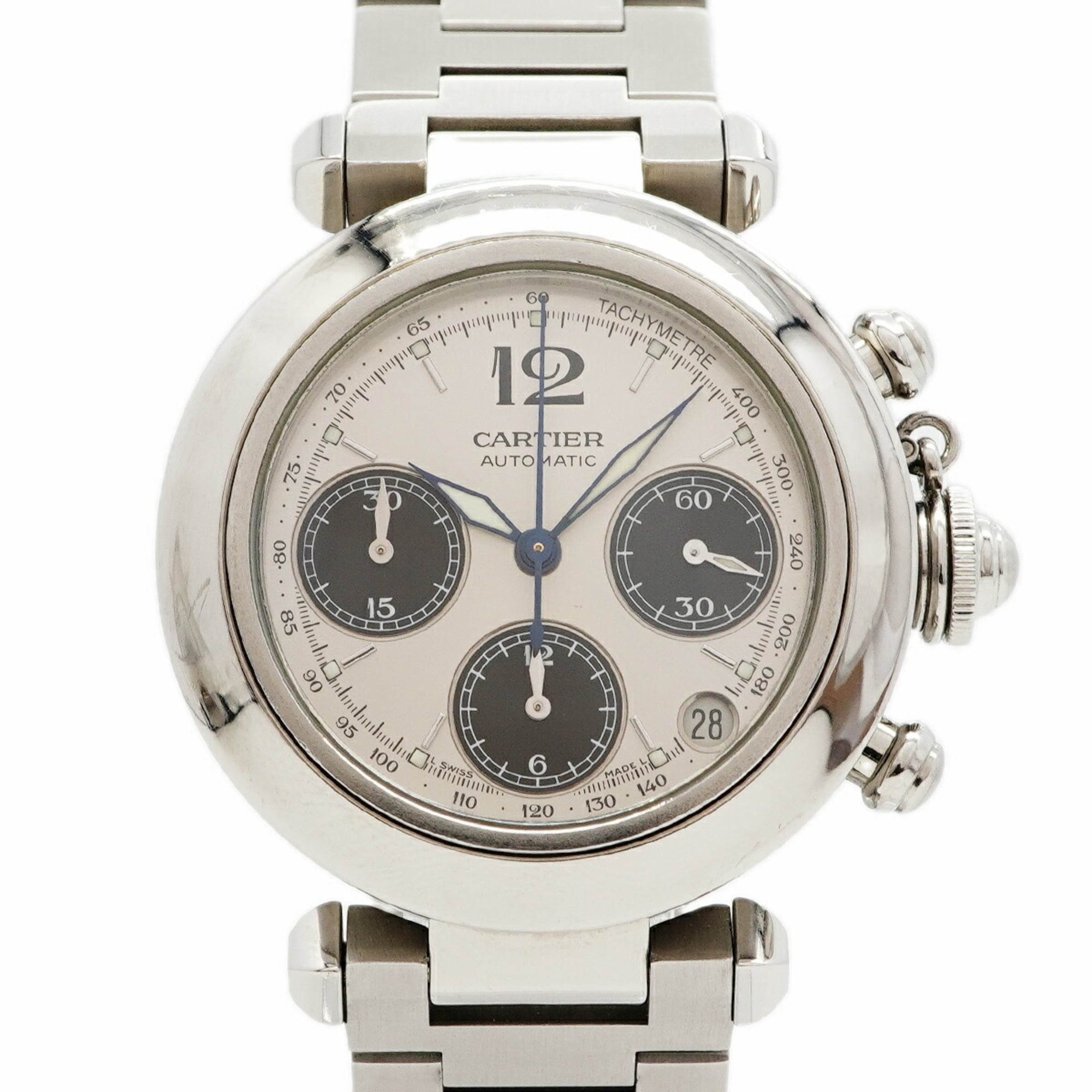 Cartier Pasha C W31048M7 Silver Dial Watch (Boys\' Size)